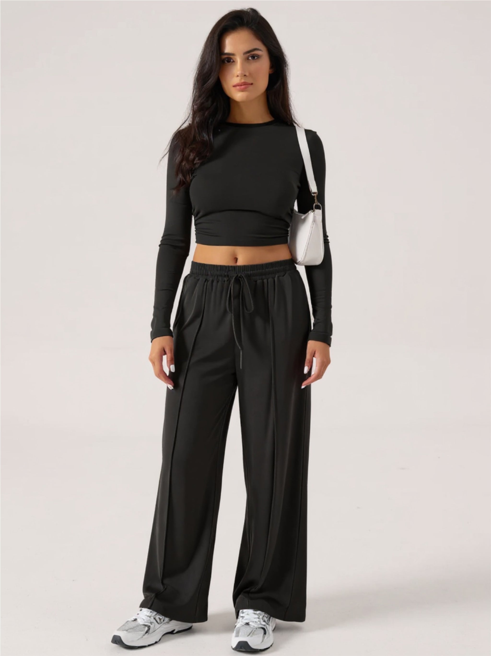 Devine Round Neck Long Sleeve Top &  Pants Set