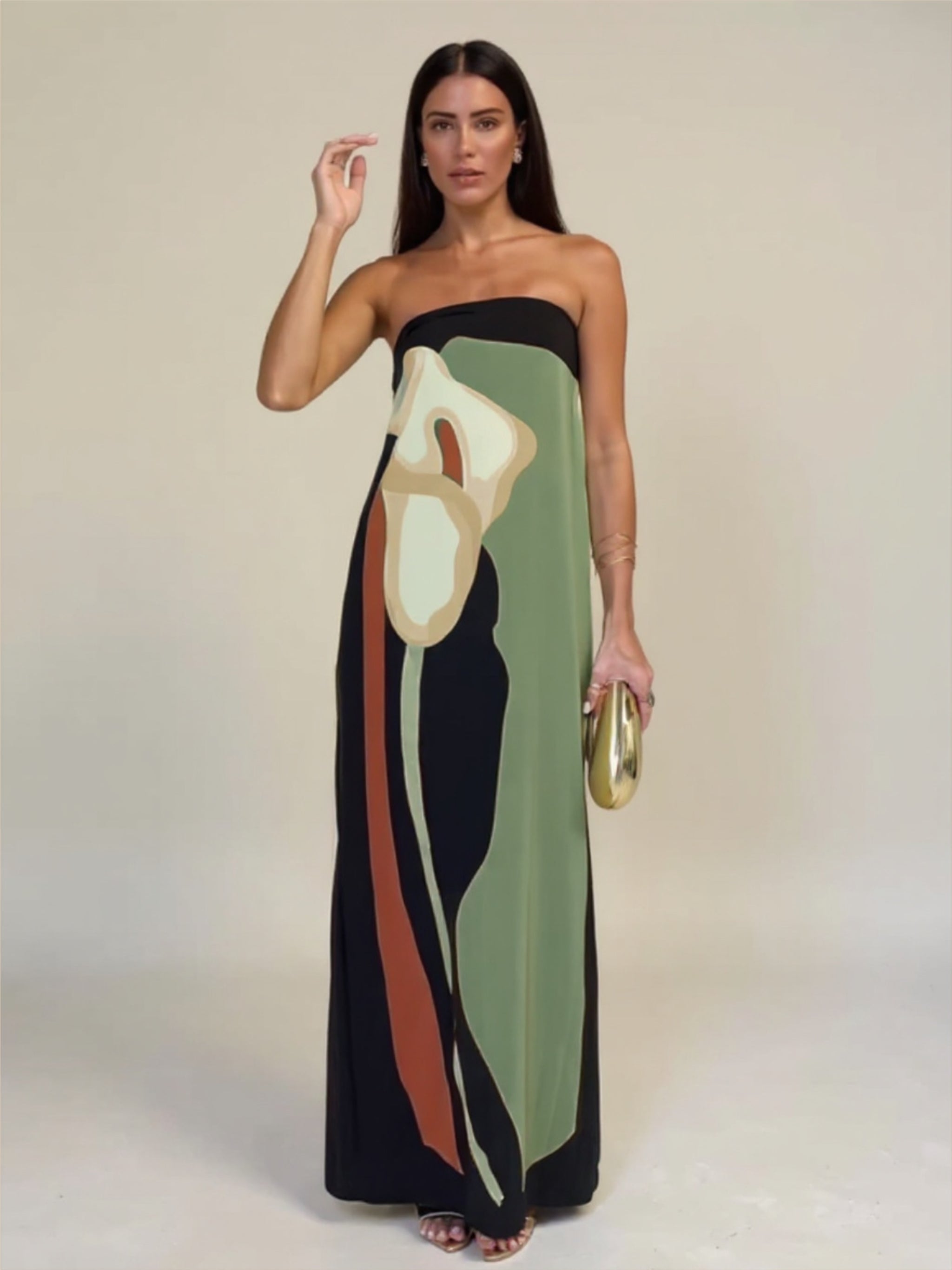 Floral Strapless Dress