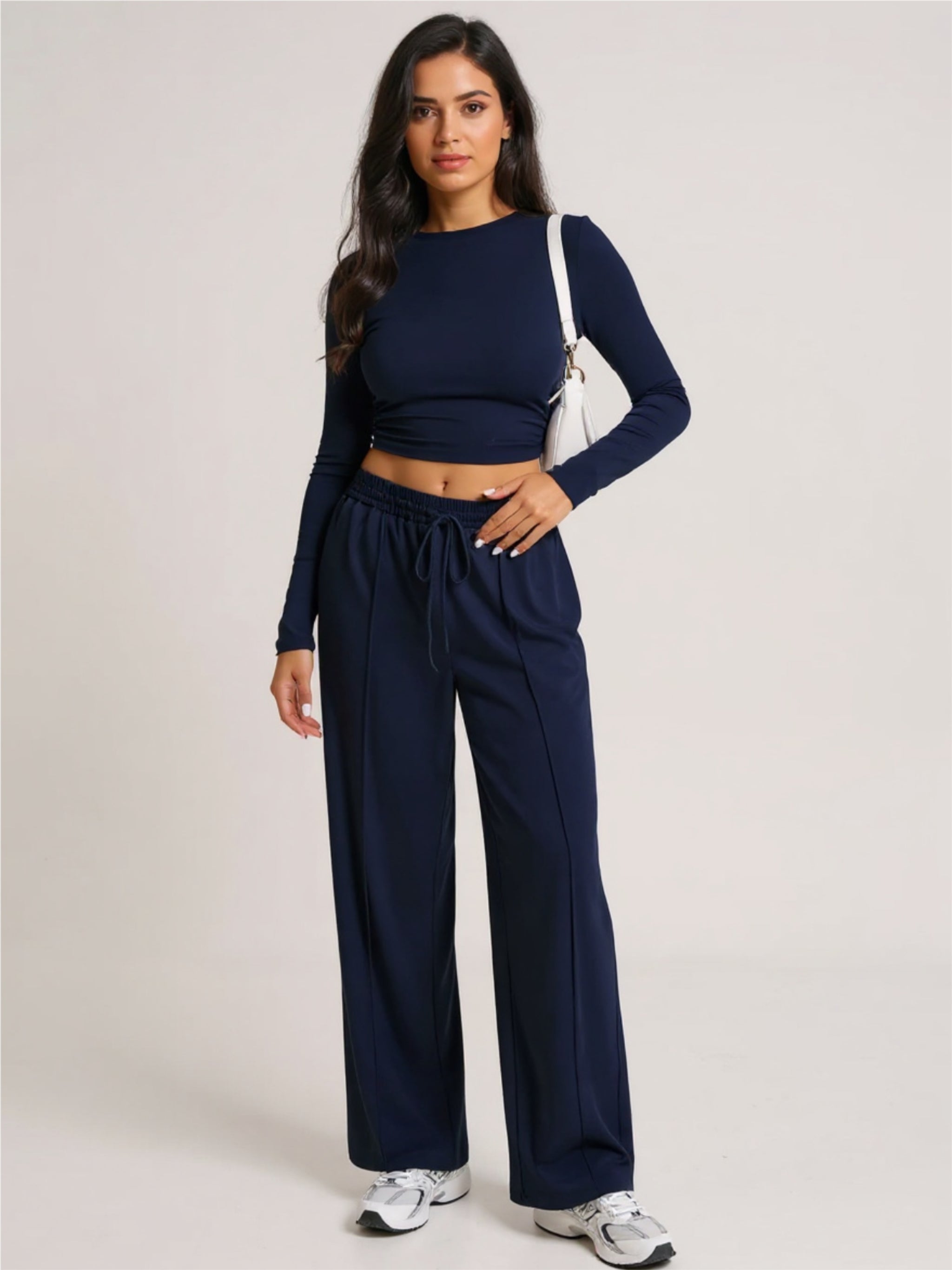 Devine Round Neck Long Sleeve Top &  Pants Set