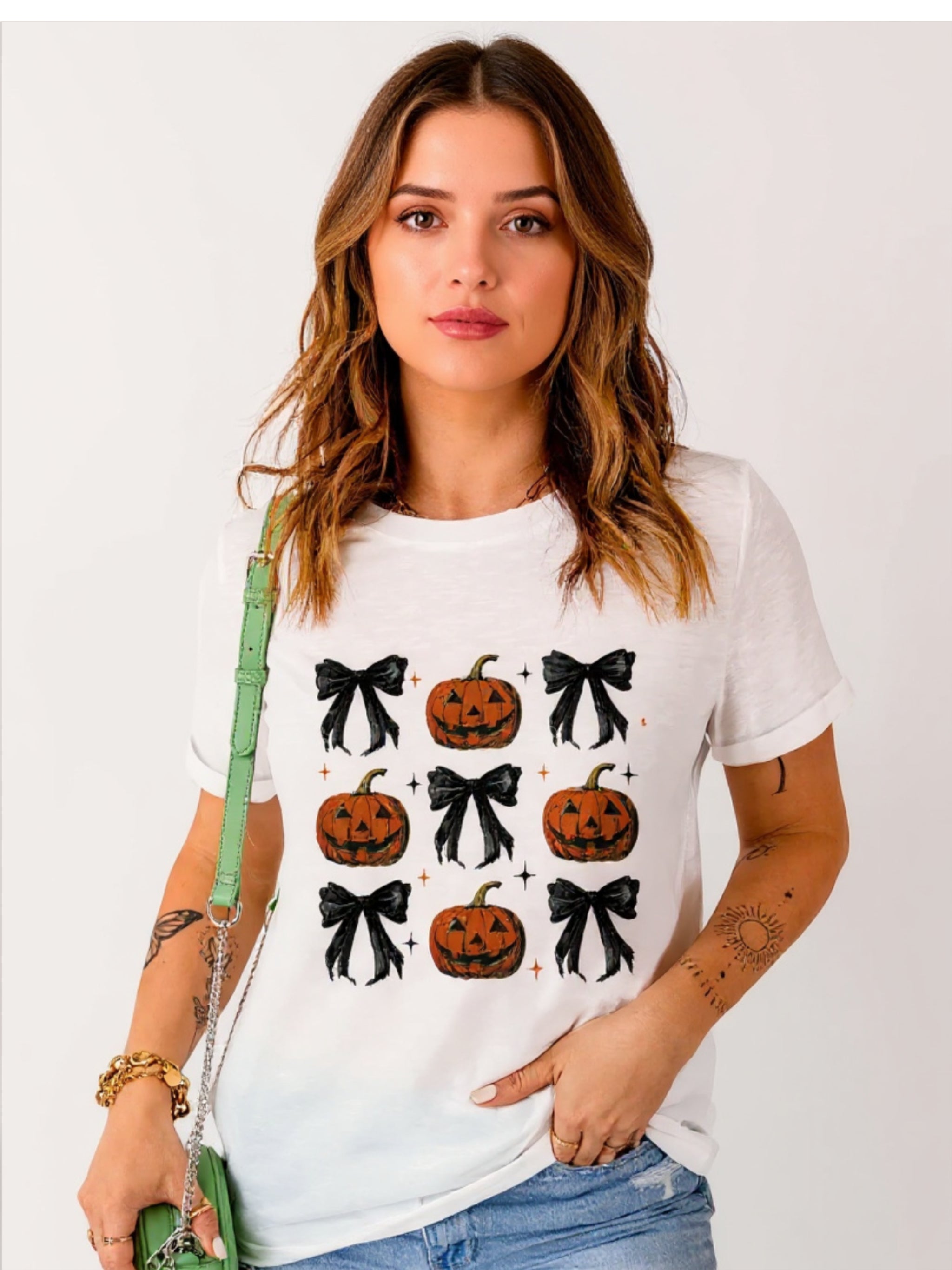 Pumpkin Round Neck Short Sleeve T-Shirt