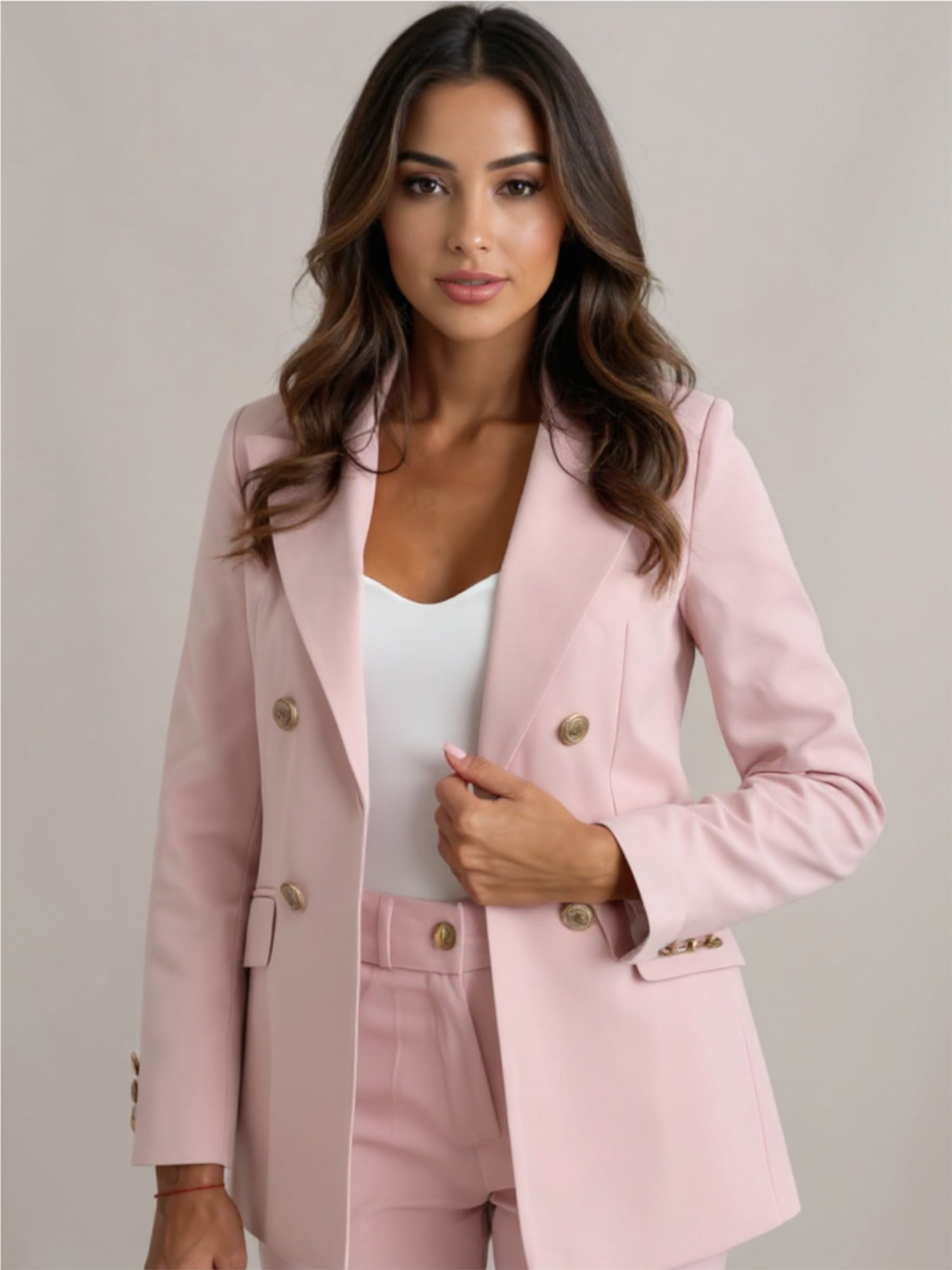 Double Breasted Blazer with Button Details