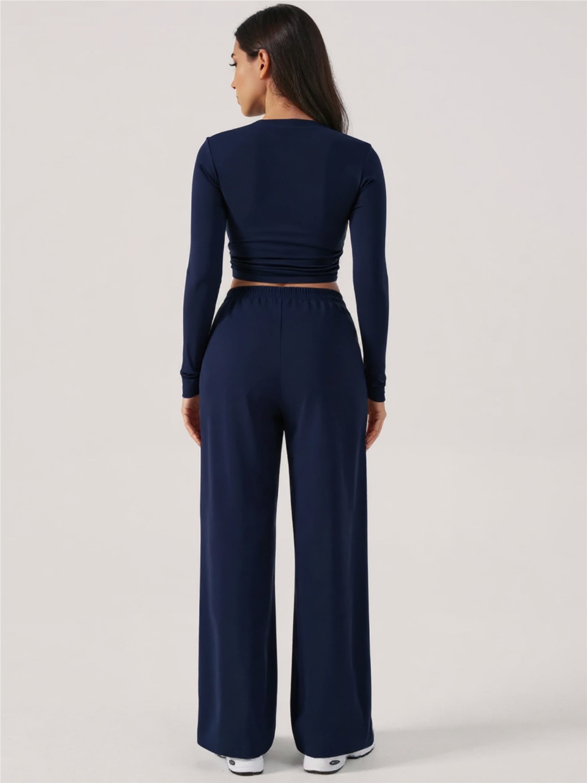 Devine Round Neck Long Sleeve Top &  Pants Set