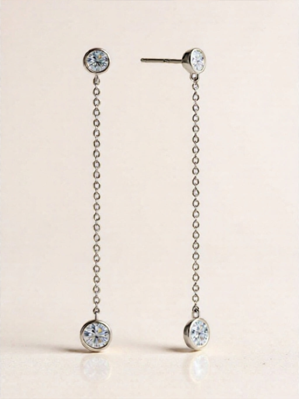 925 sterling silver Moissanite Chain Earrings