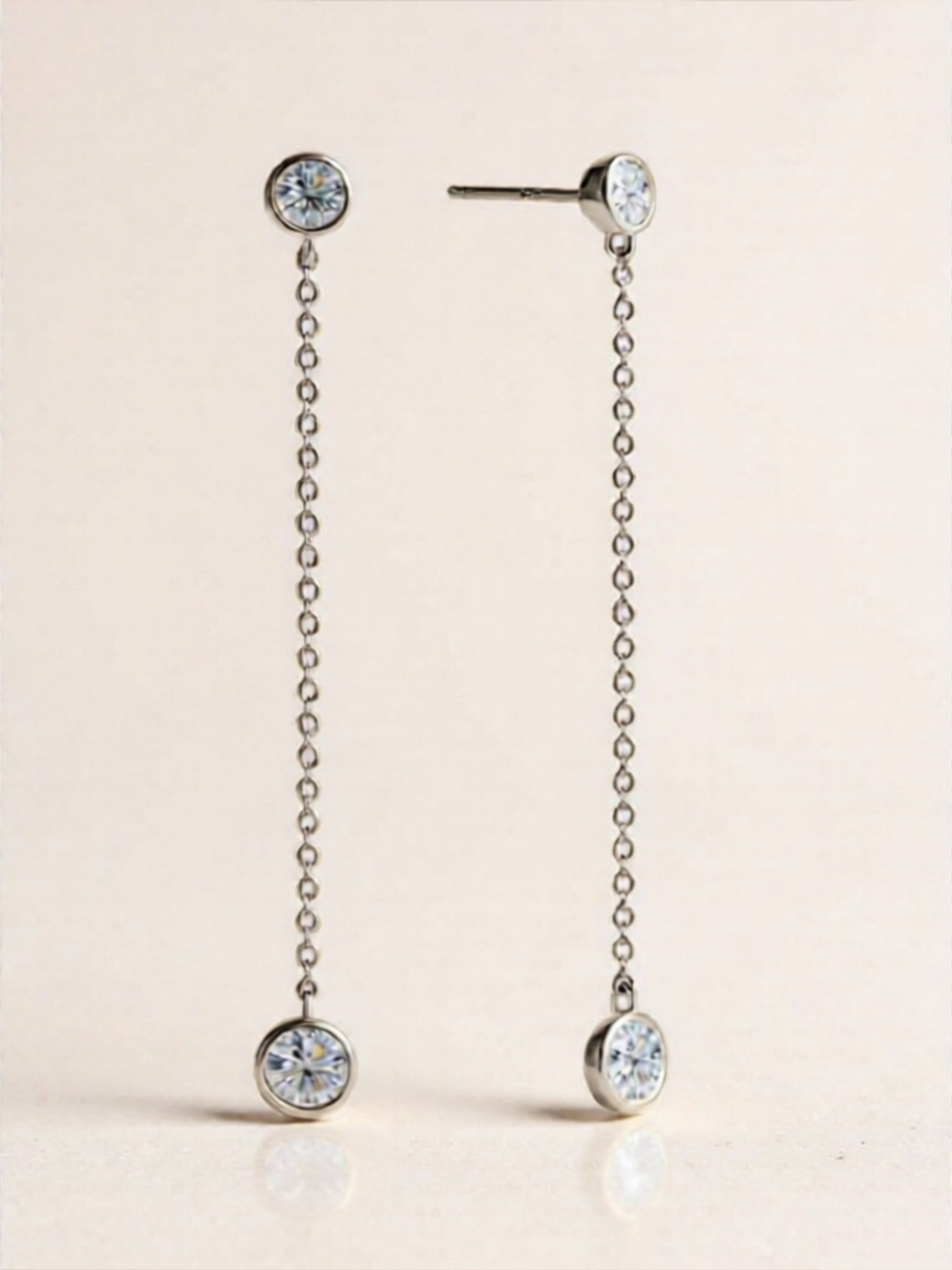 925 sterling silver Moissanite Chain Earrings