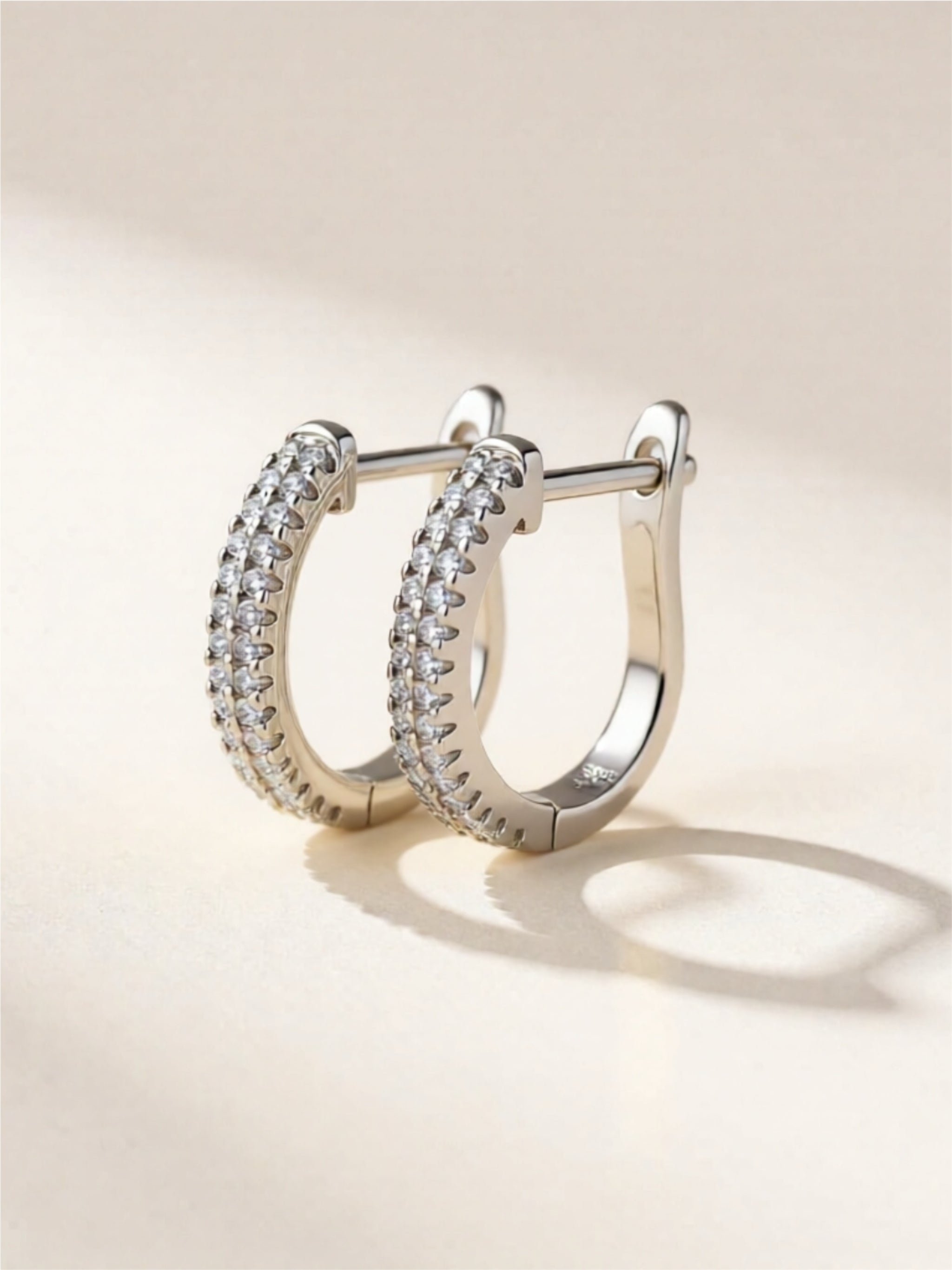 Moissanite 925 Sterling Silver Huggie Earrings