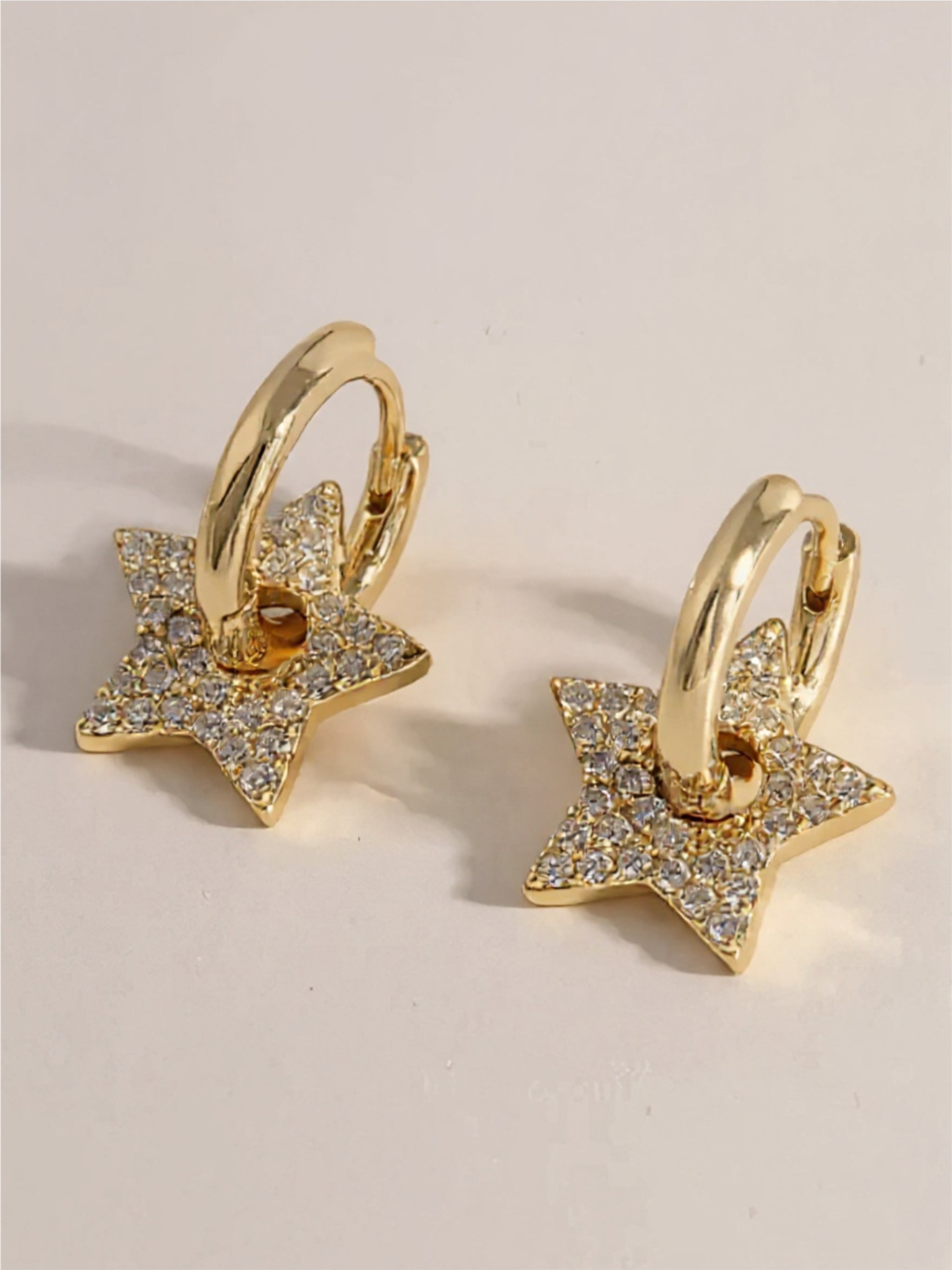 925 Sterling Silver CZ Star Earrings