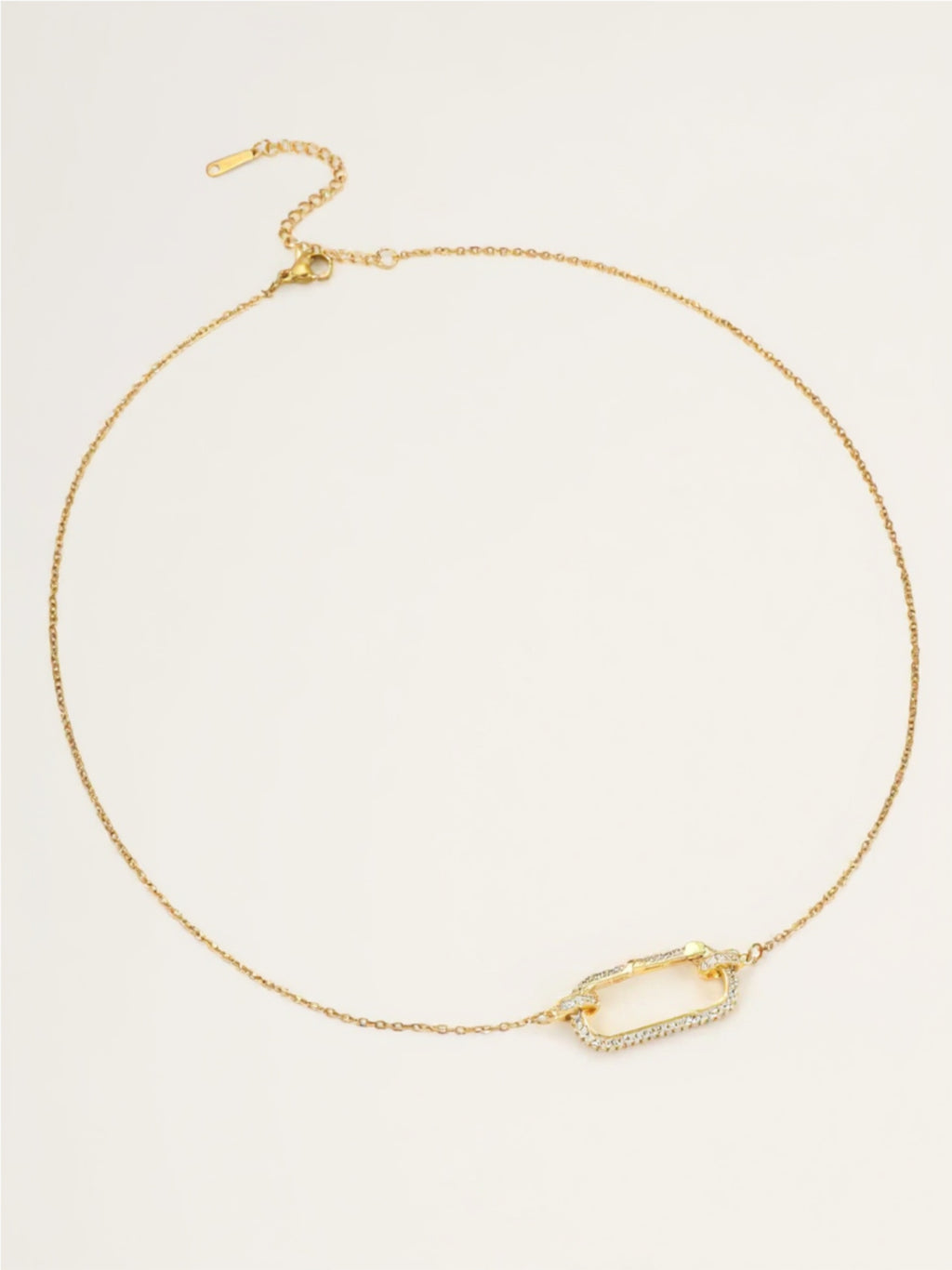 Stainless Steel CZ Pendant Necklace