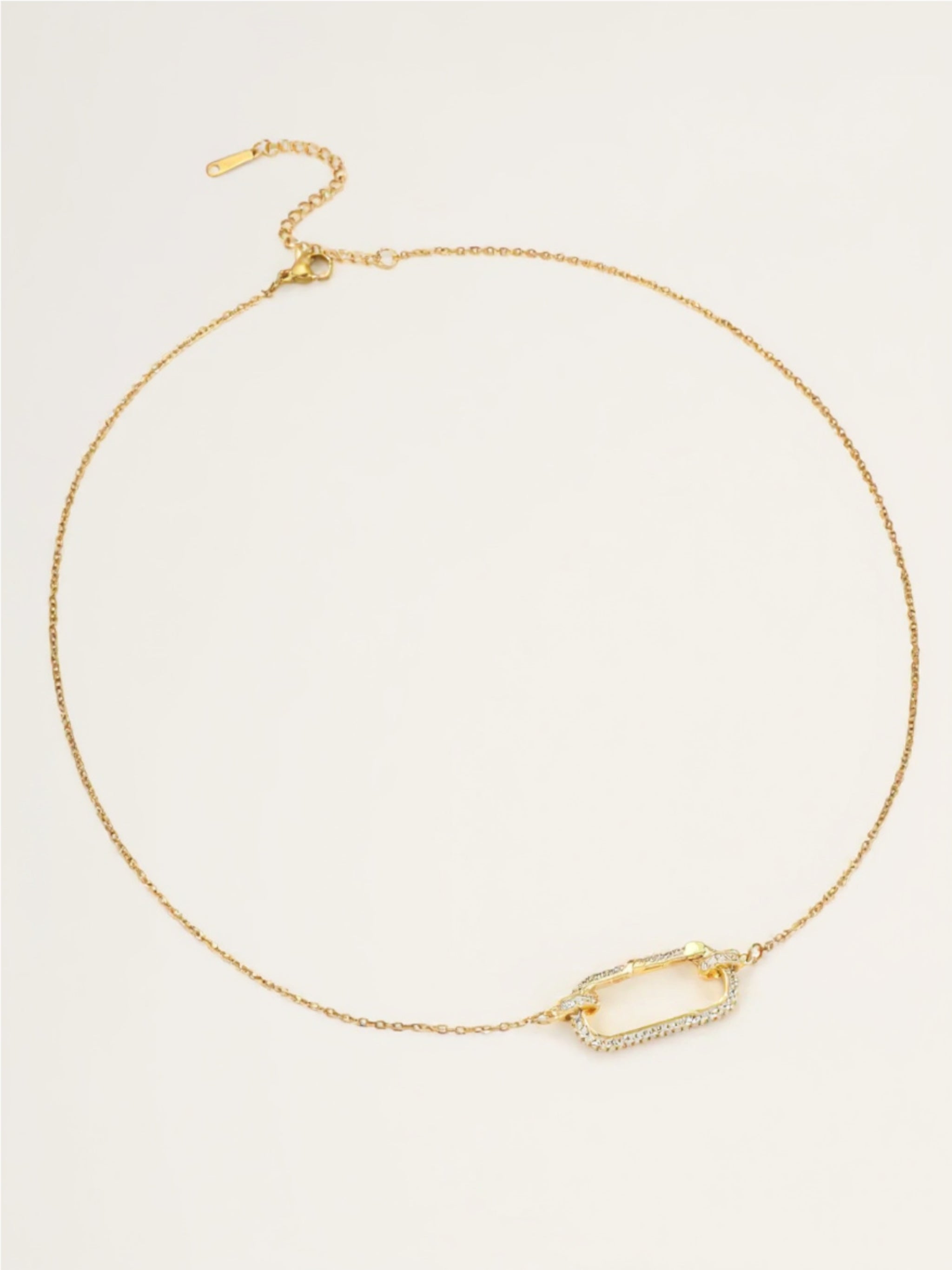 Stainless Steel CZ Pendant Necklace