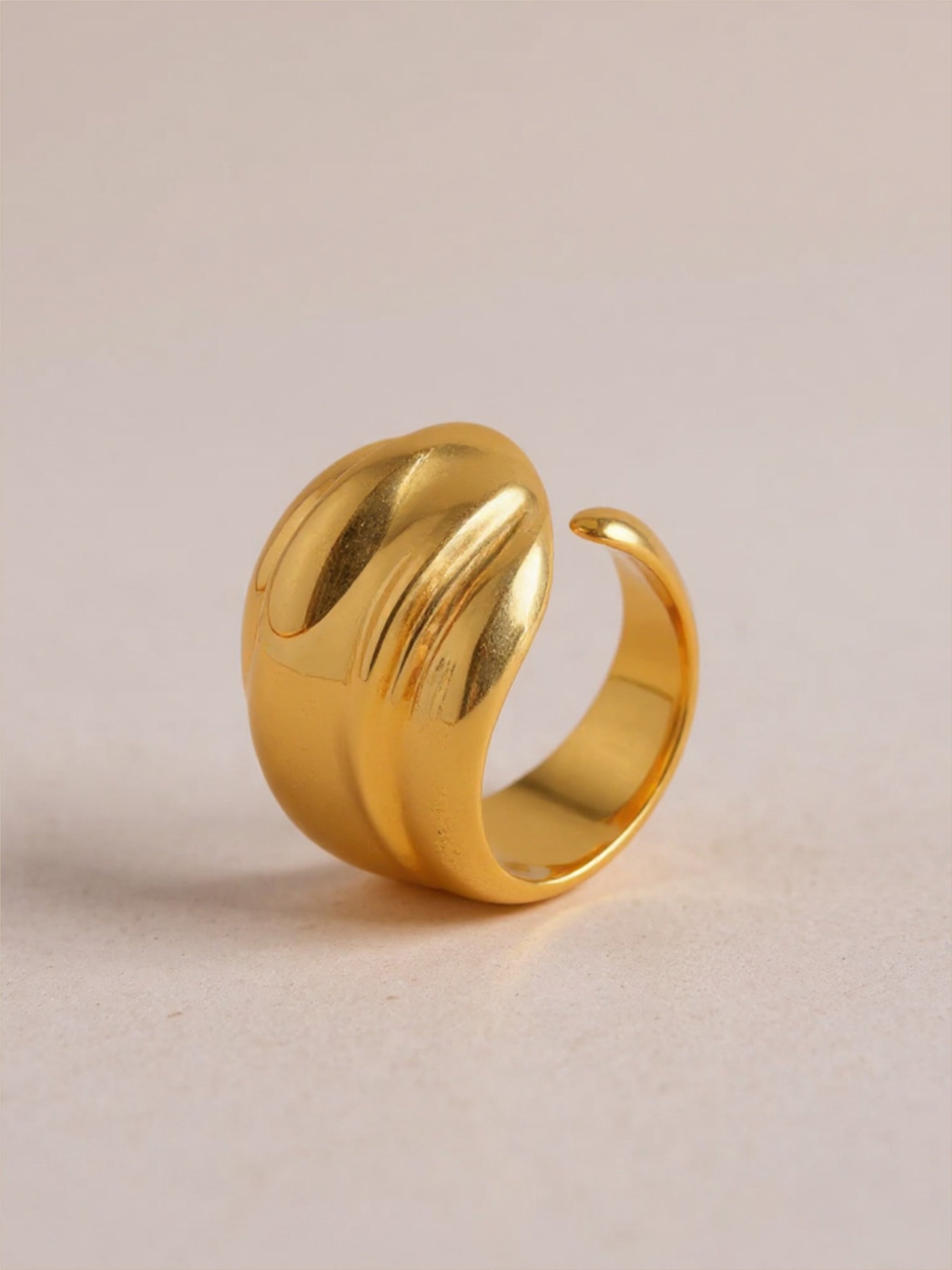 18K Gold Titanium Steel Open Ring