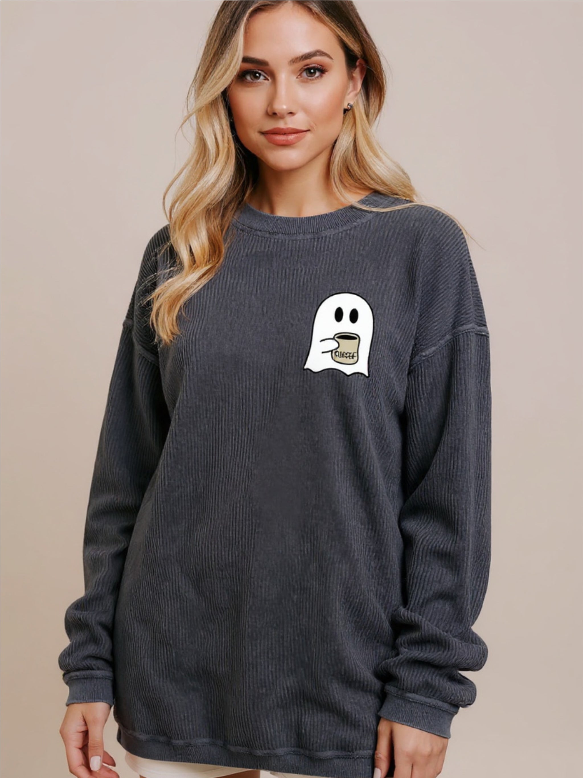 Ghost Graphic Drop Shoulder Sweatshirt