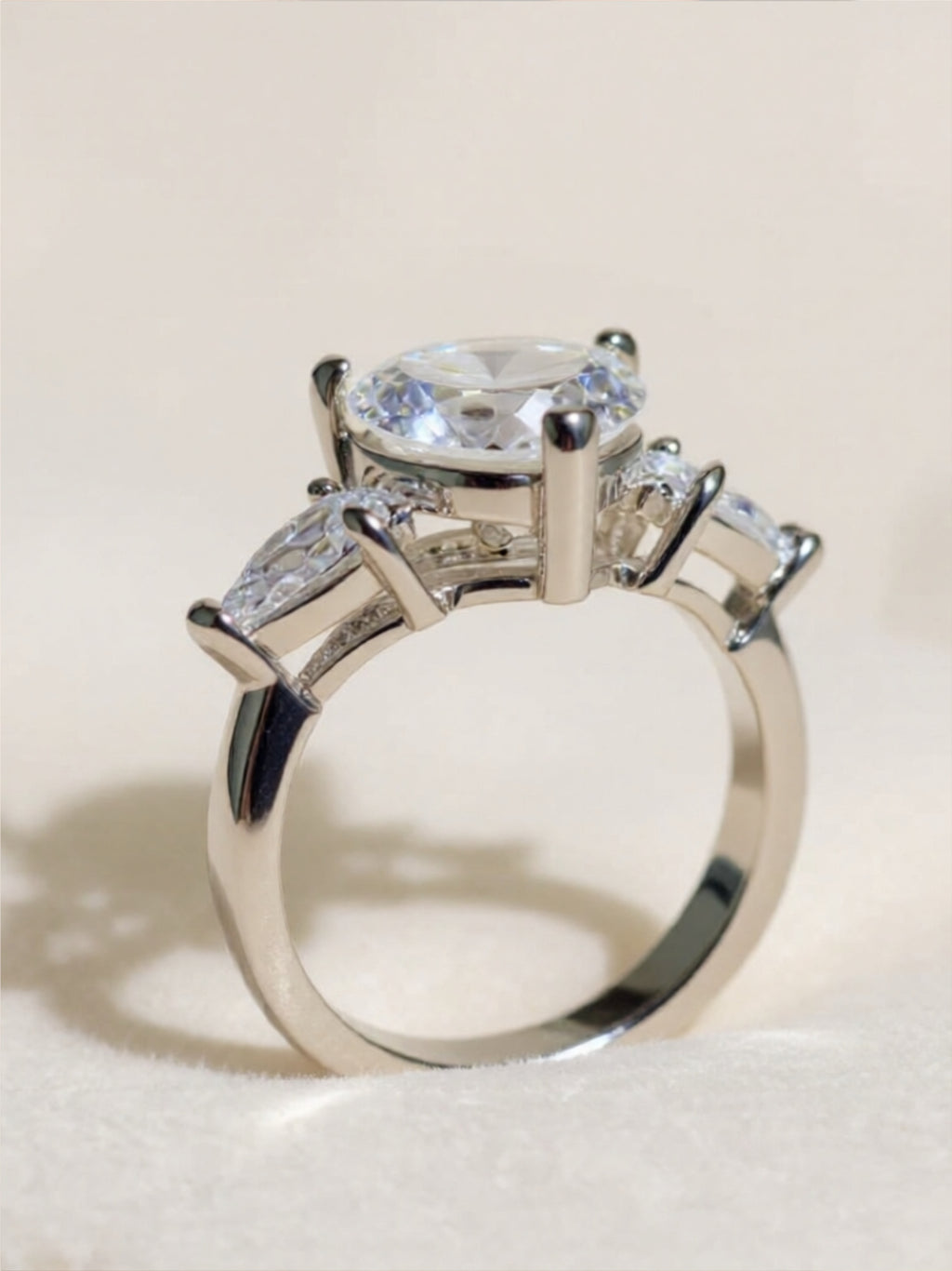 3 Carat Heart Moissanite 925 Sterling Silver Ring