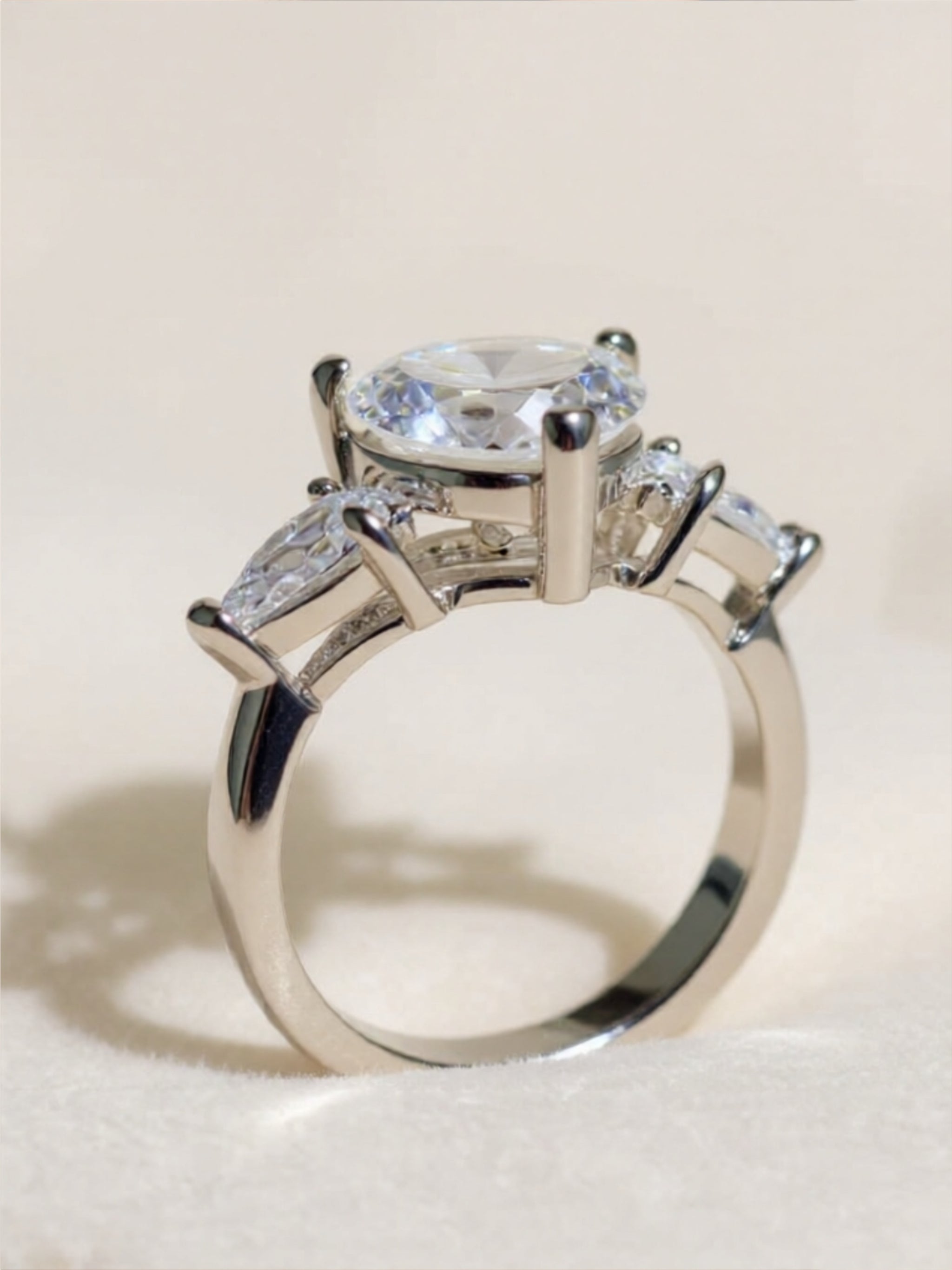 3 Carat Heart Moissanite 925 Sterling Silver Ring