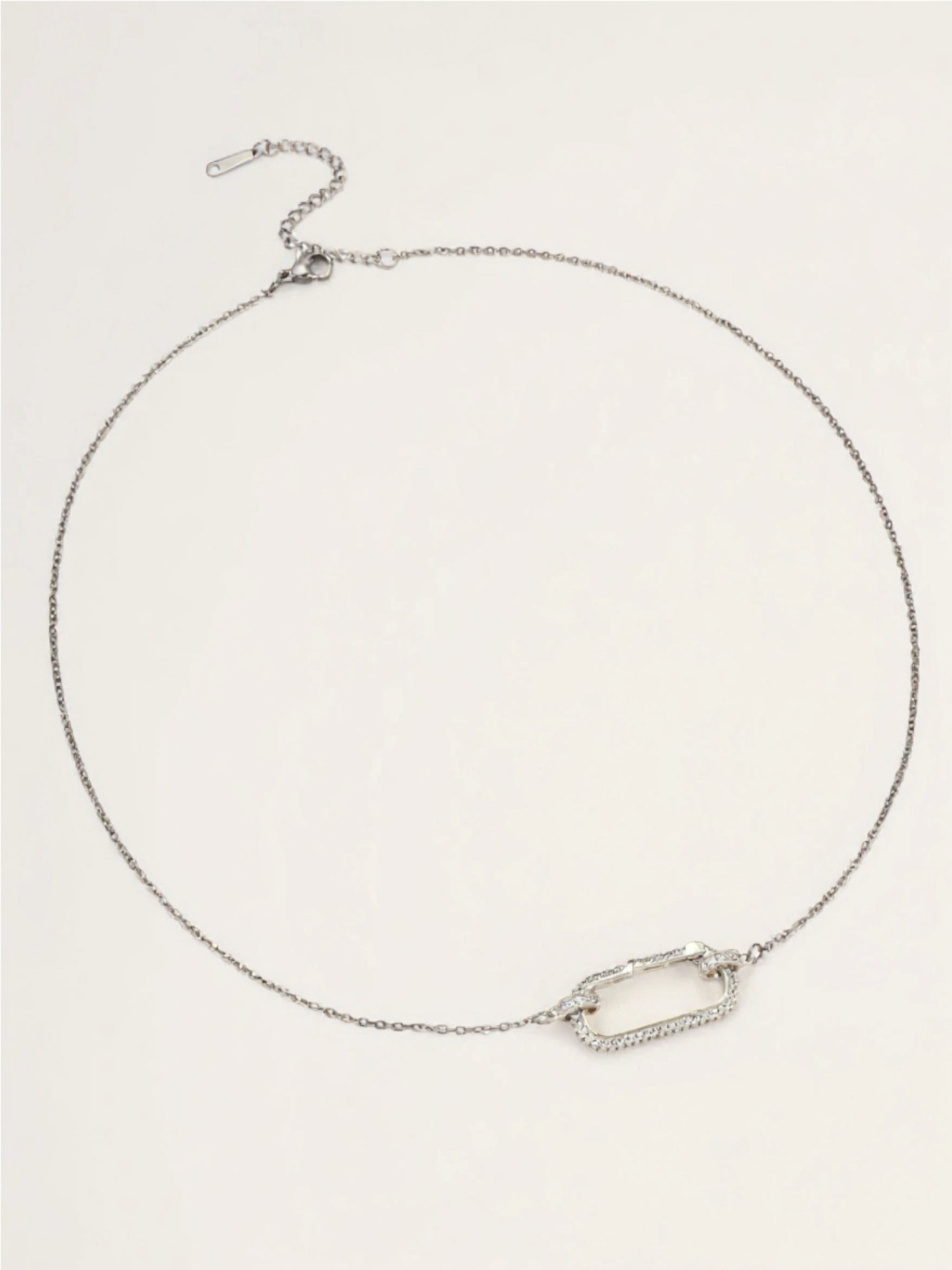 Stainless Steel CZ Pendant Necklace