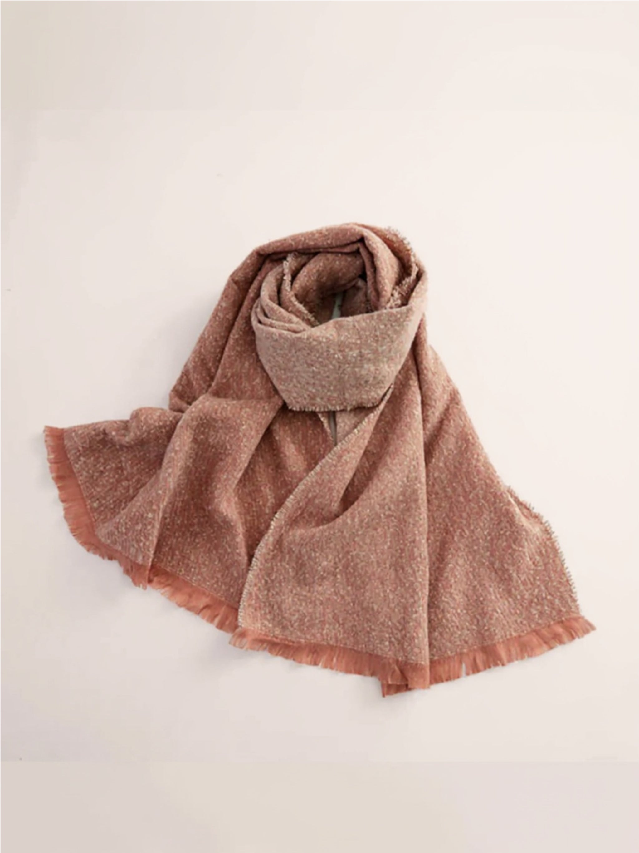 Raw Hem Heathered Scarf