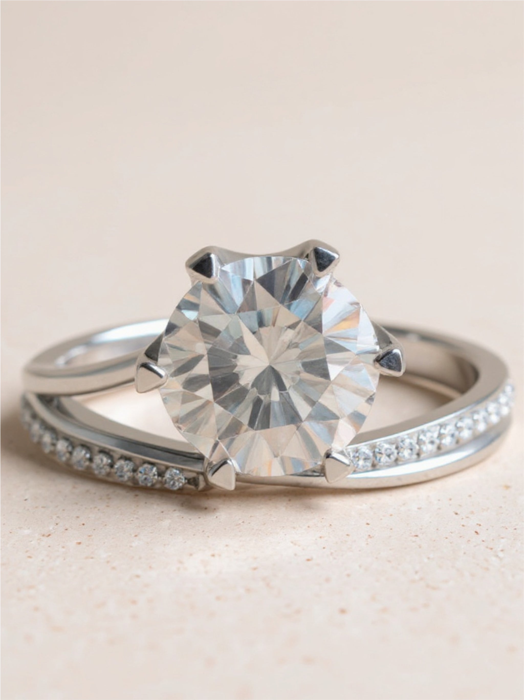 3 Carat Moissanite 925 Sterling Silver 6-Prong Ring