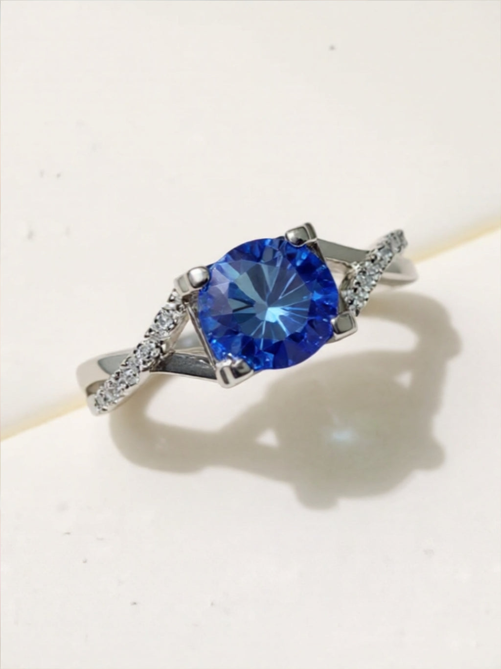 1 Carat Moissanite Crisscross 925 Sterling Silver Ring