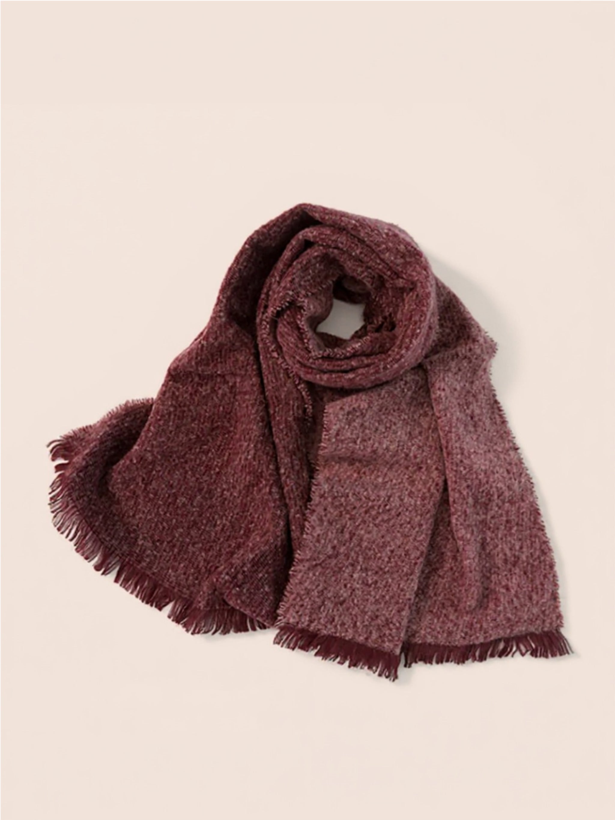Raw Hem Heathered Scarf