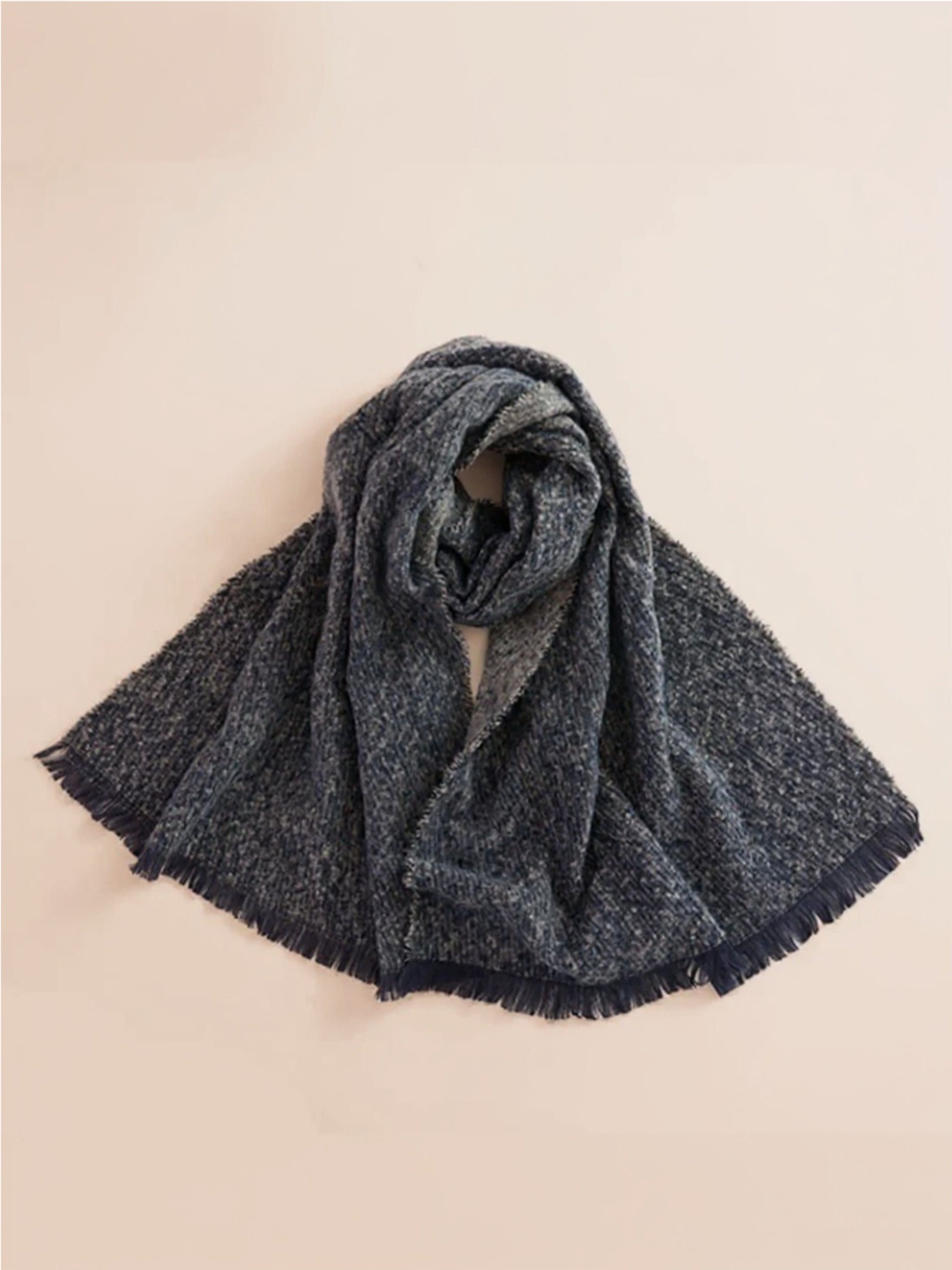 Raw Hem Heathered Scarf