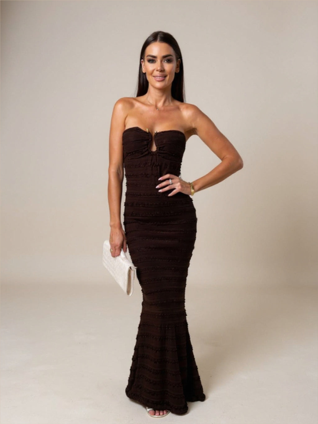 Black Strapless Bodycon Maxi Dress