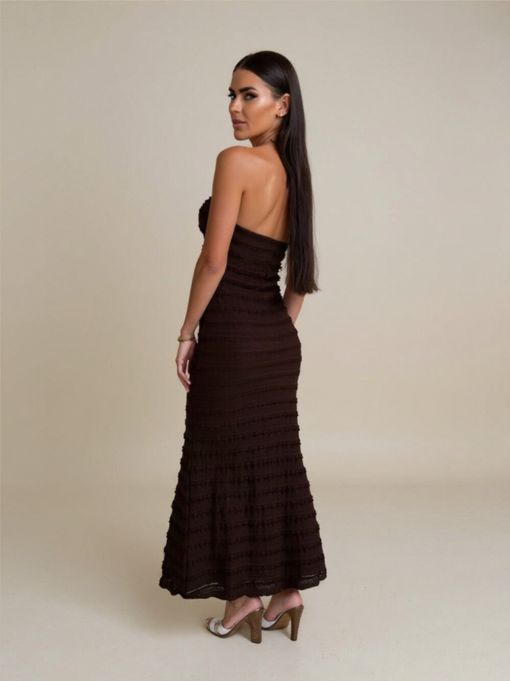 Black Strapless Bodycon Maxi Dress