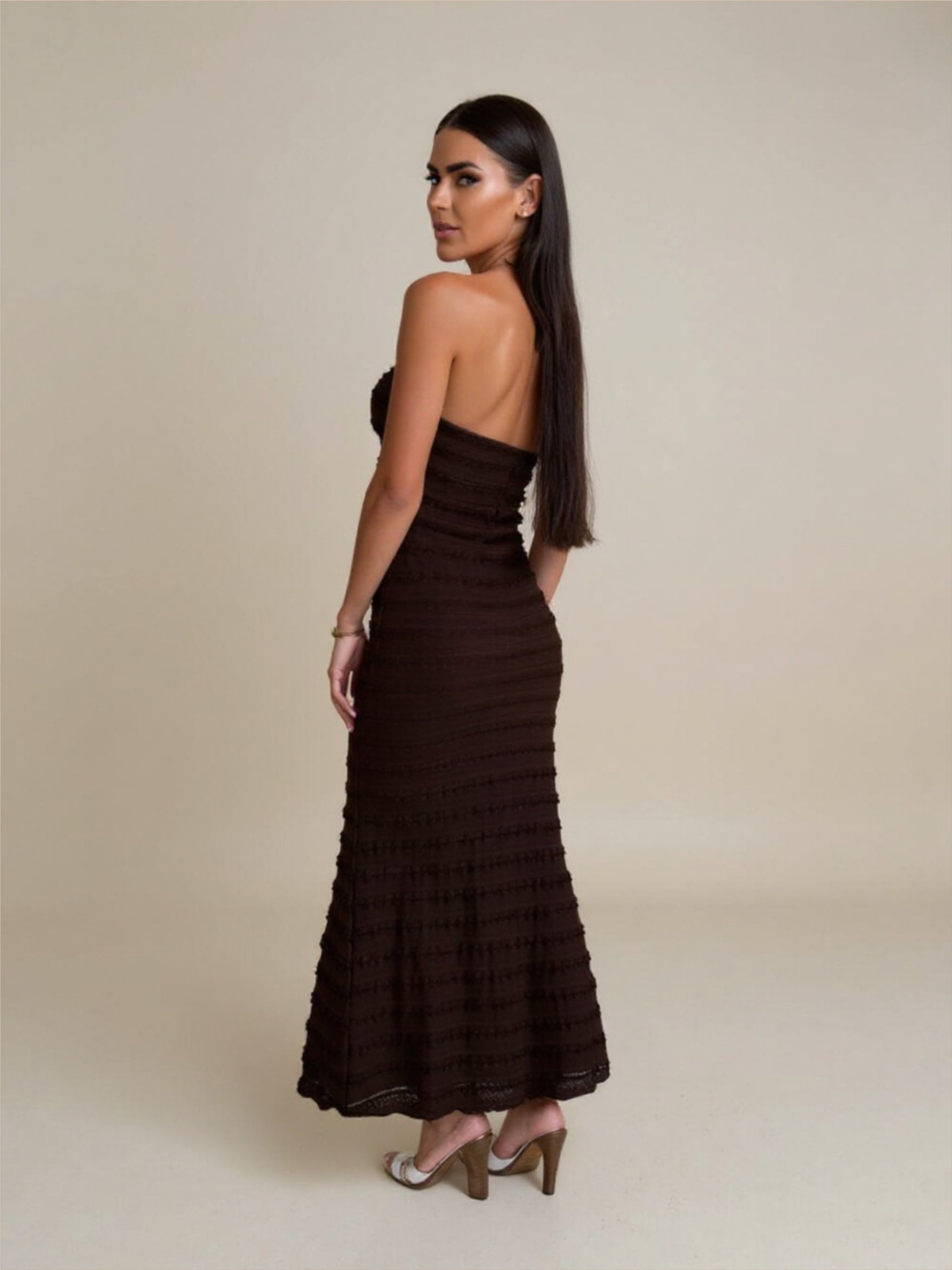 Black Strapless Bodycon Maxi Dress