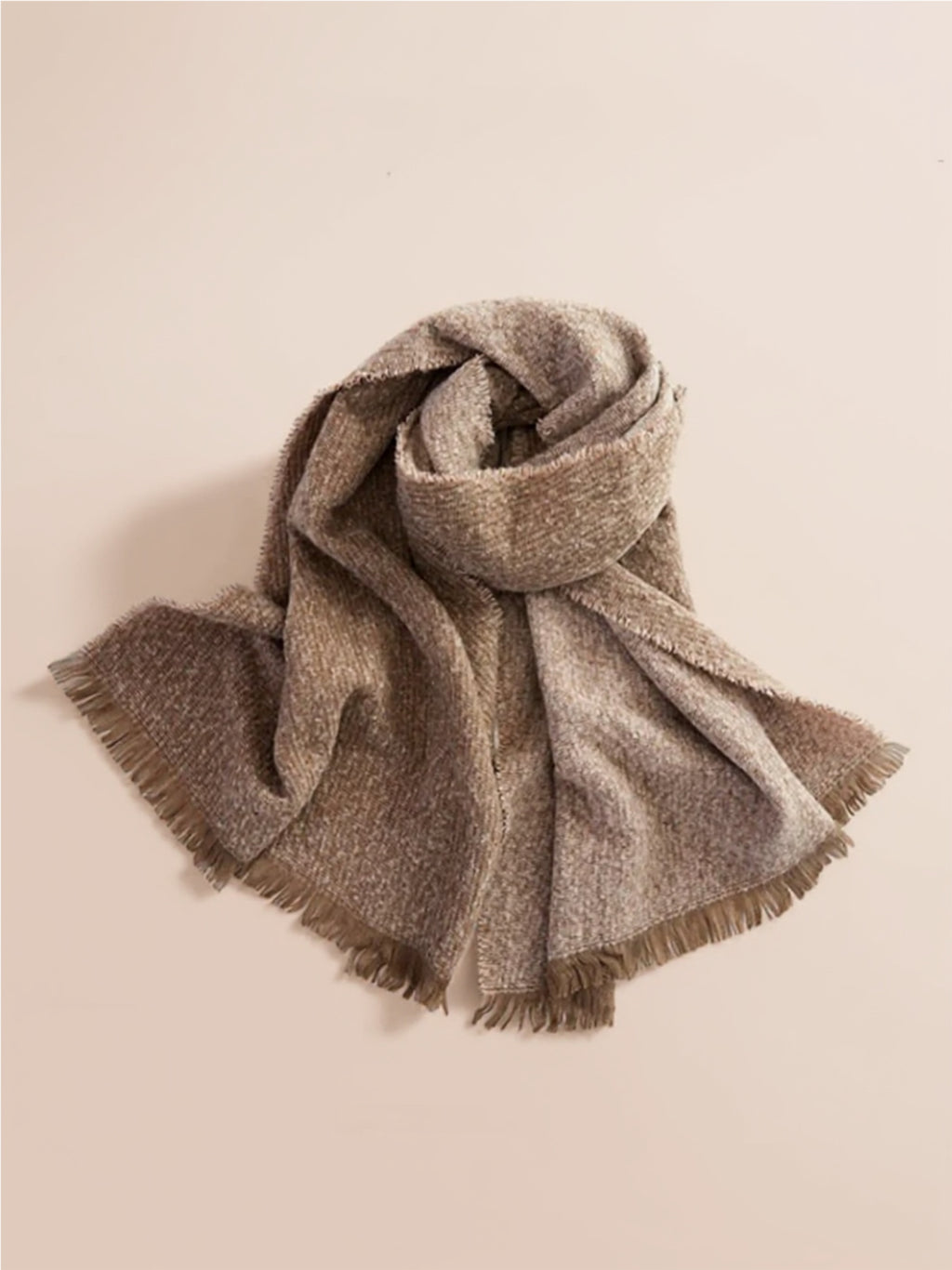 Raw Hem Heathered Scarf