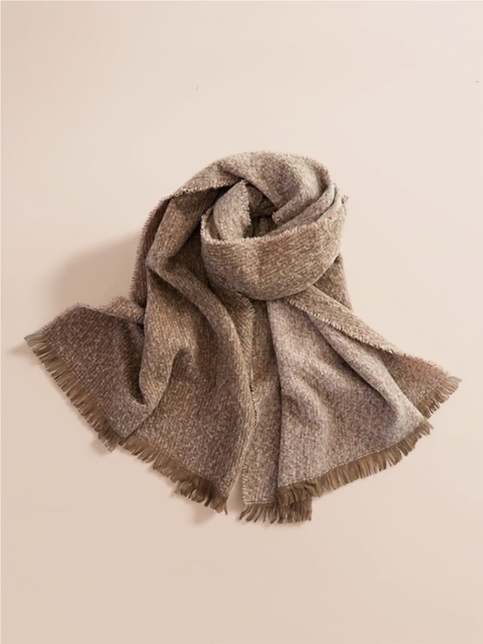 Raw Hem Heathered Scarf