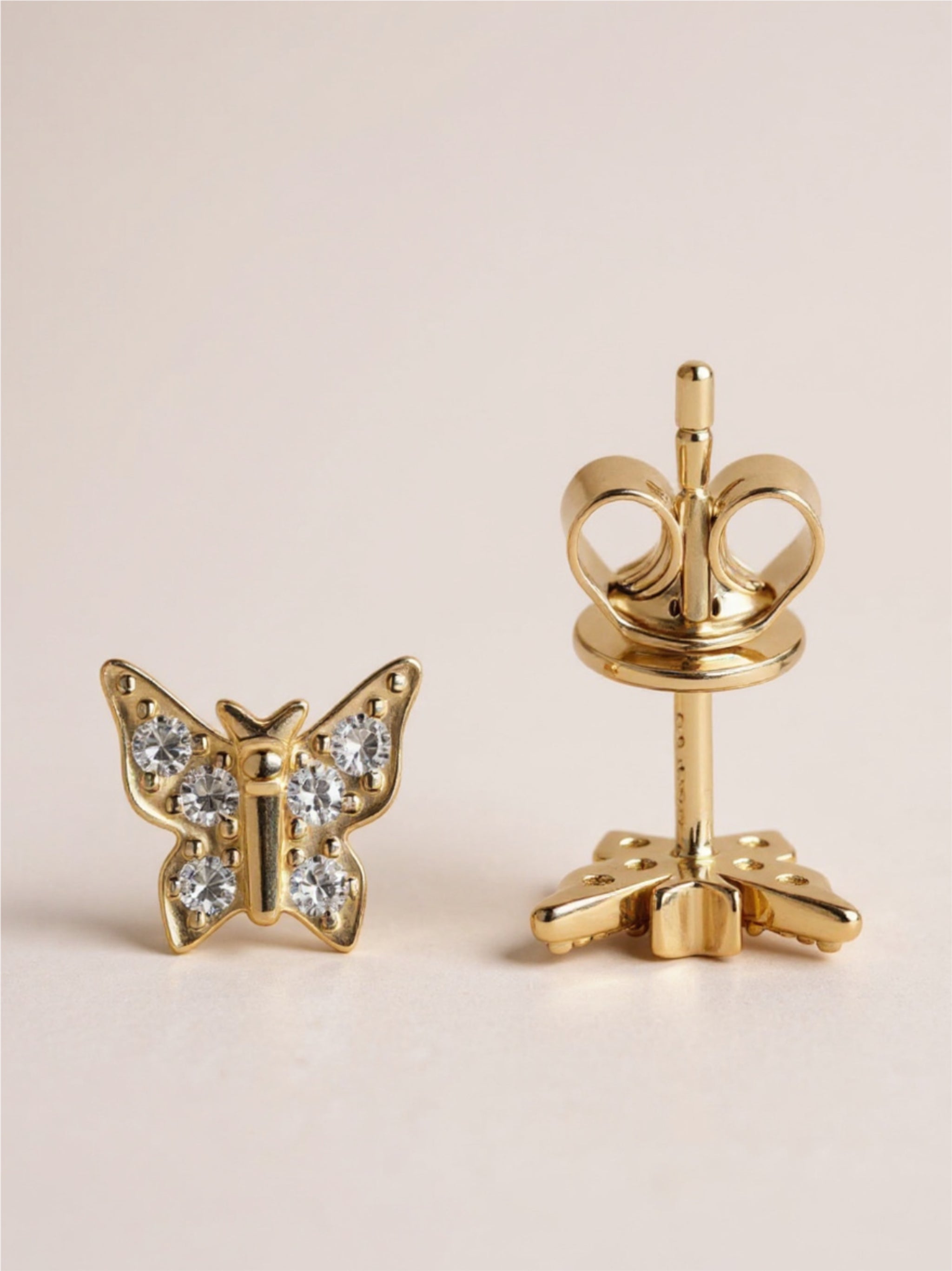 Moissanite 925 Sterling Silver Butterfly Stud Earrings