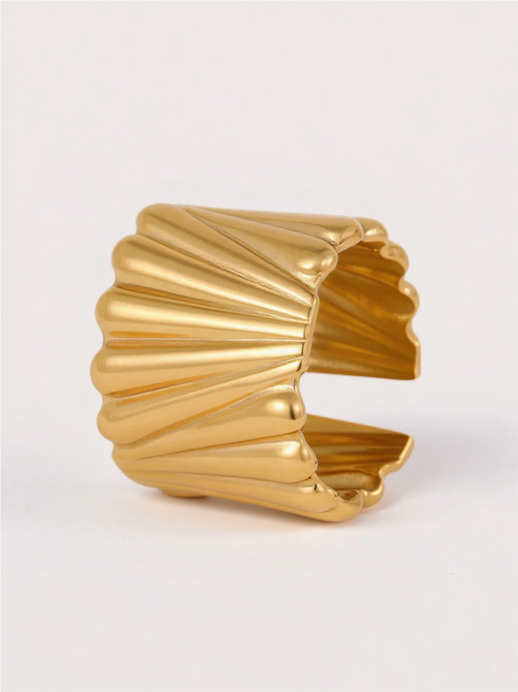 18K Gold Wide Band Statement Ring