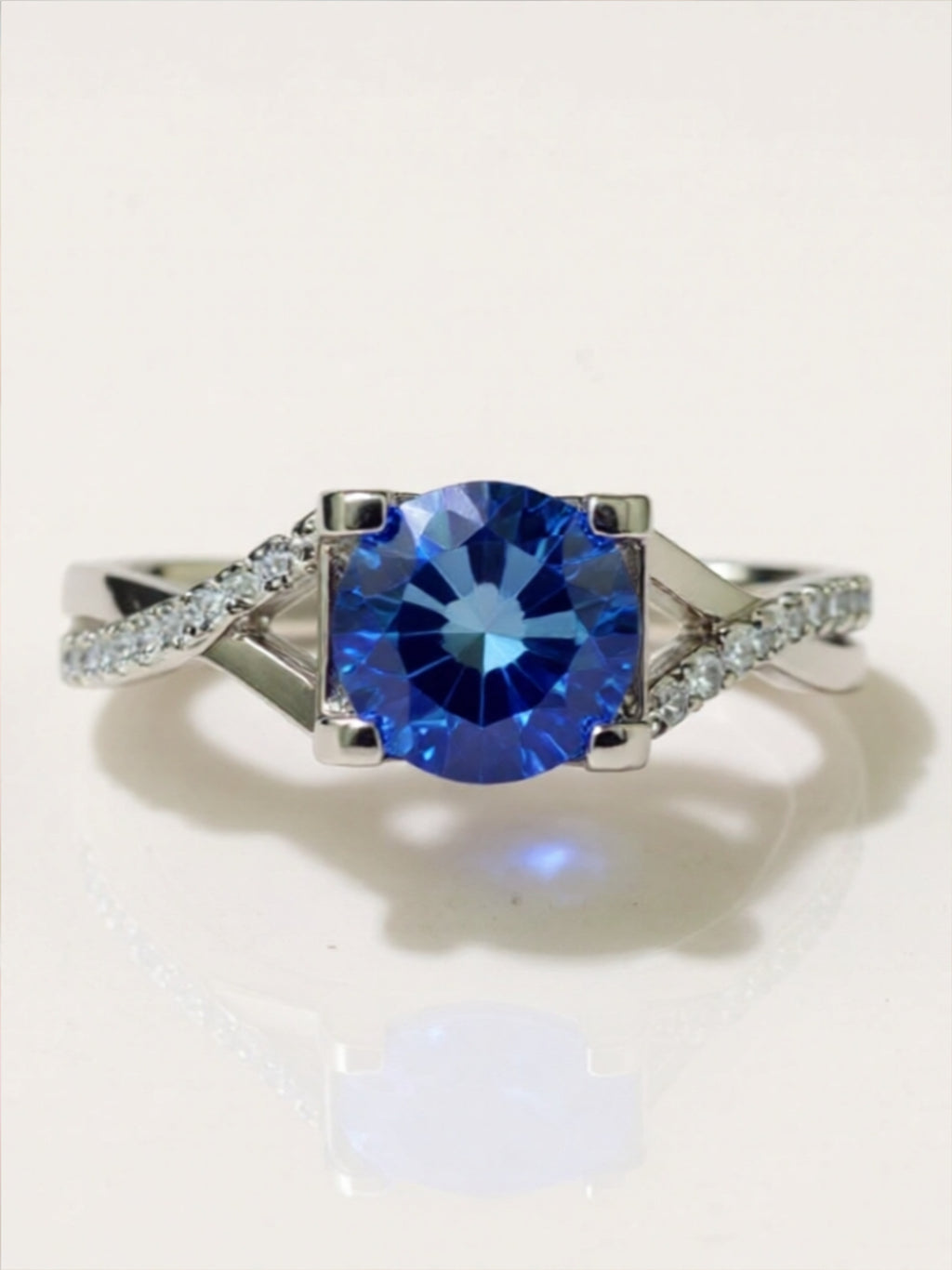 1 Carat Moissanite Crisscross 925 Sterling Silver Ring