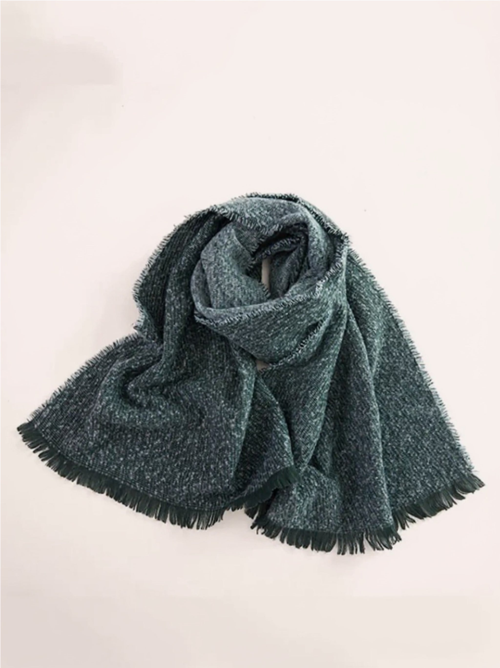 Raw Hem Heathered Scarf