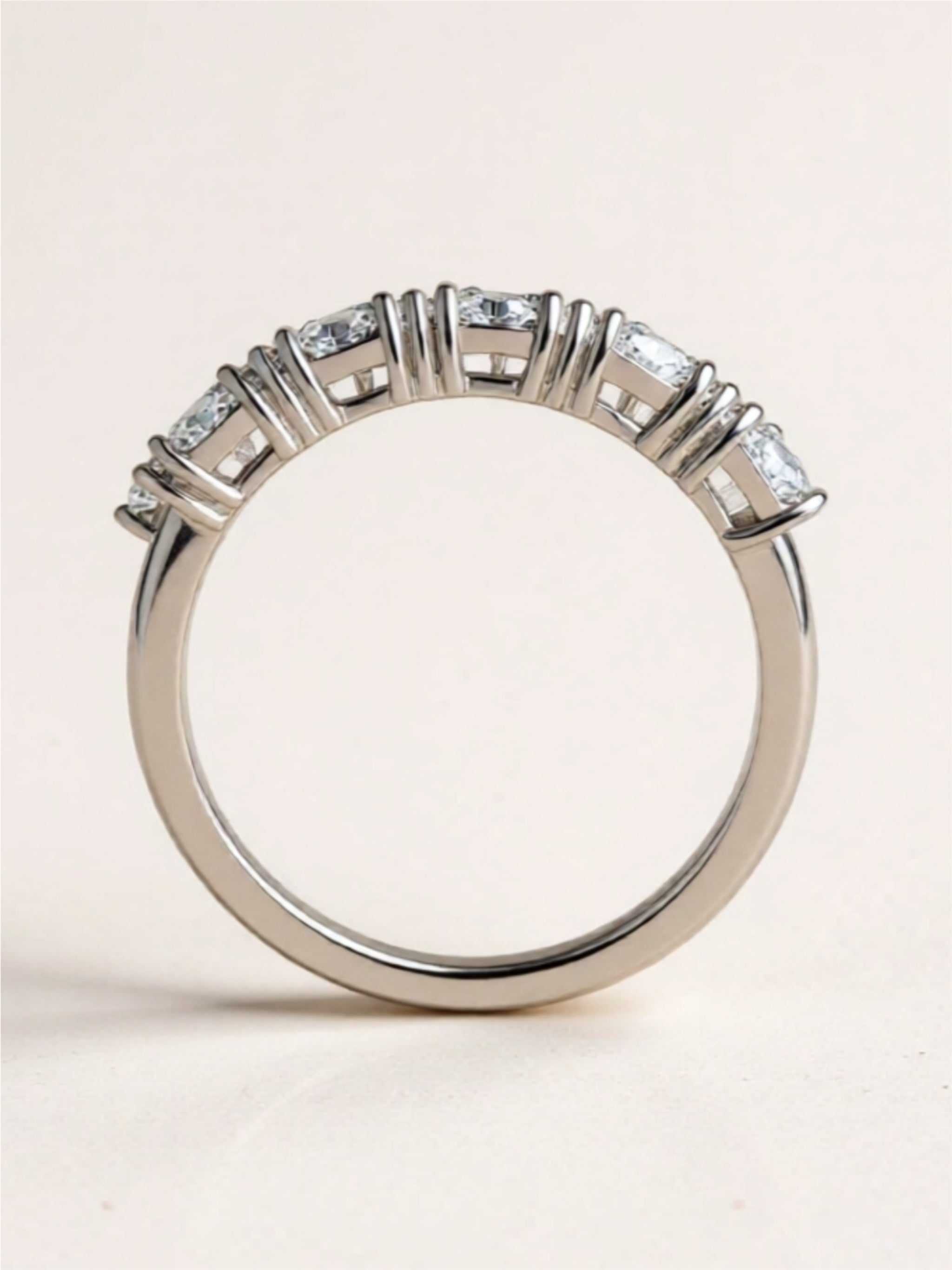 1 Carat Moissanite 925 Sterling Silver Half-Eternity Ring