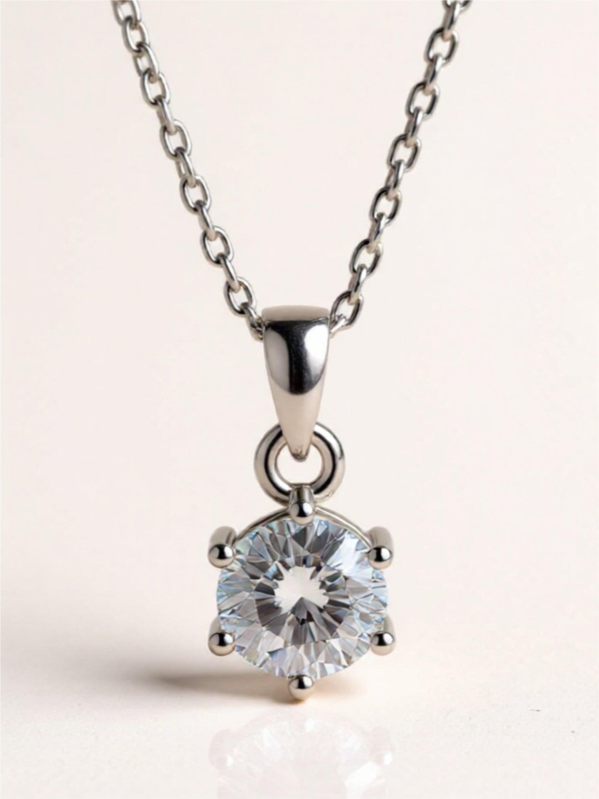 Moissanite 925 Sterling Silver Pendant Necklace