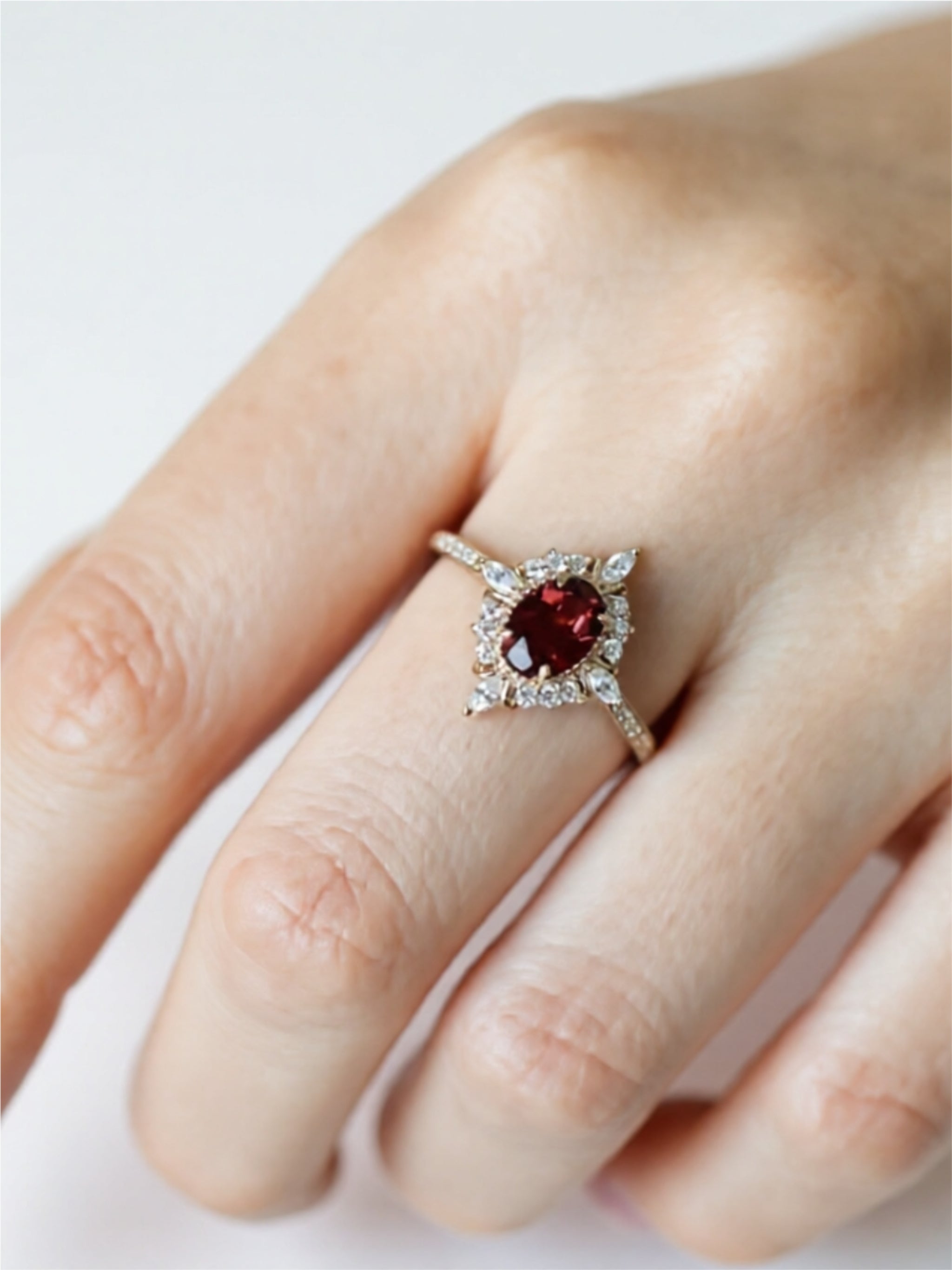 Gold Vermeil Red CZ Ring