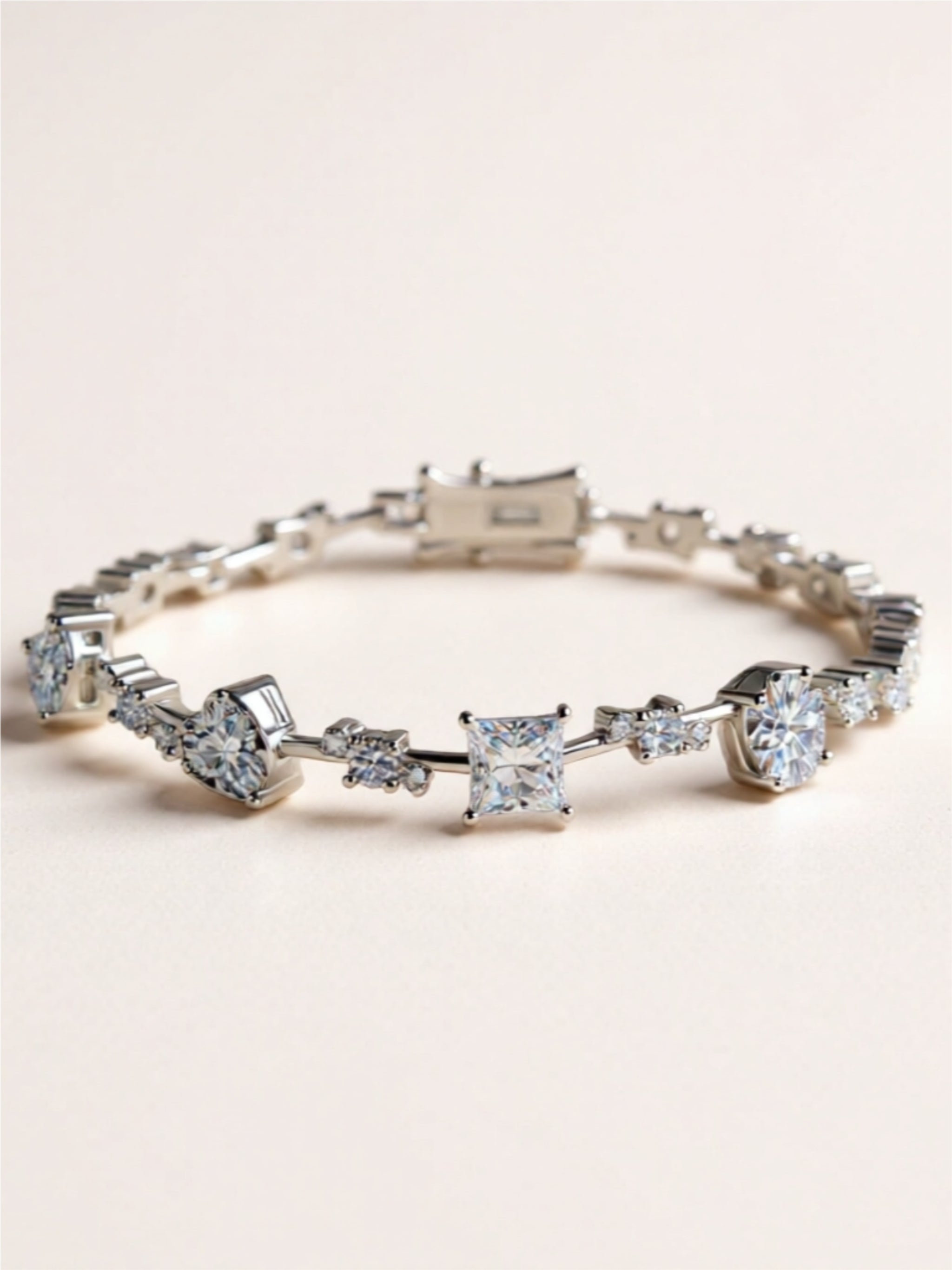 6 Carat Moissanite 925 Sterling Silver Bracelet
