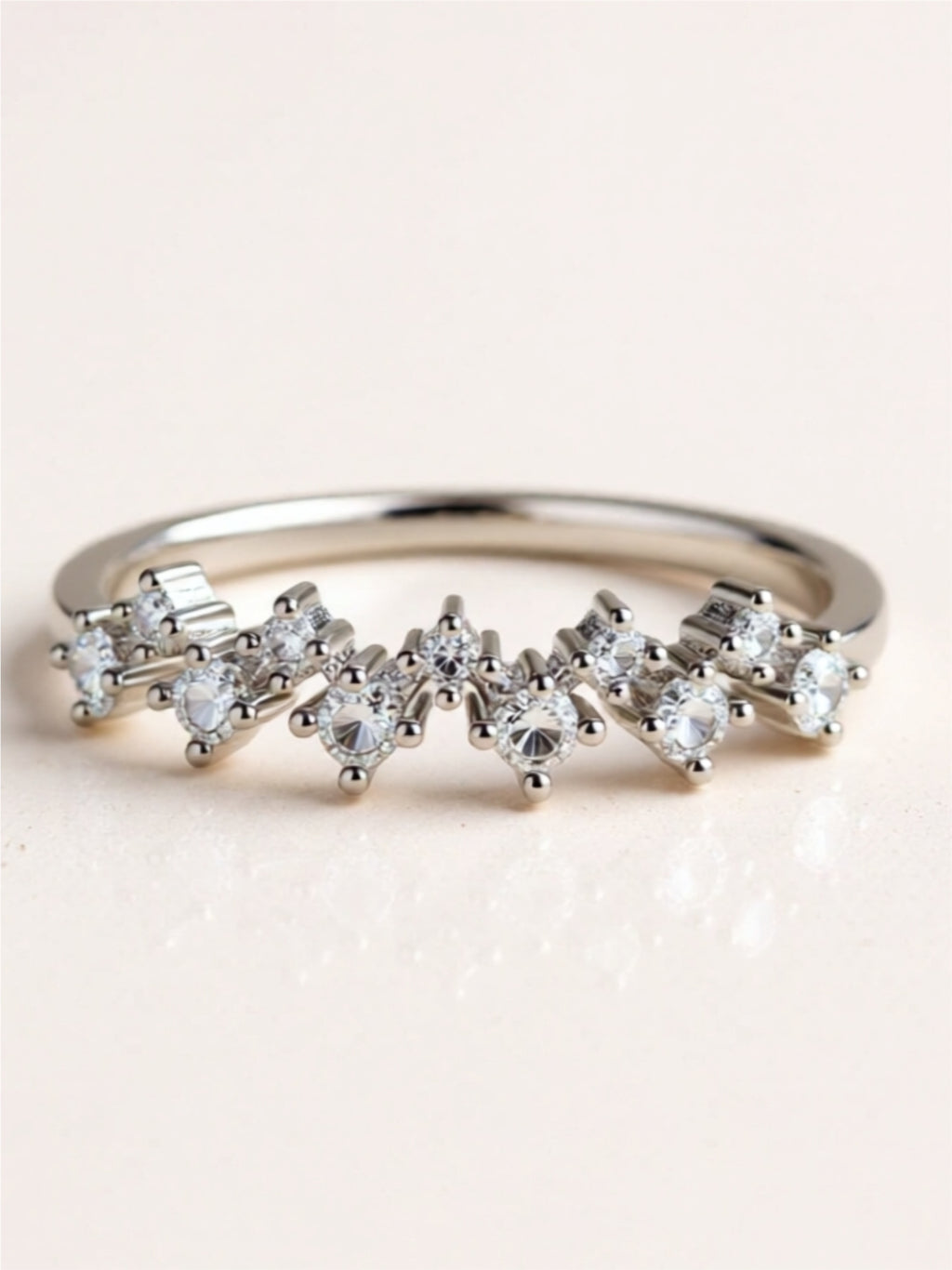 Moissanite 925 Sterling Silver Half-Eternity Ring