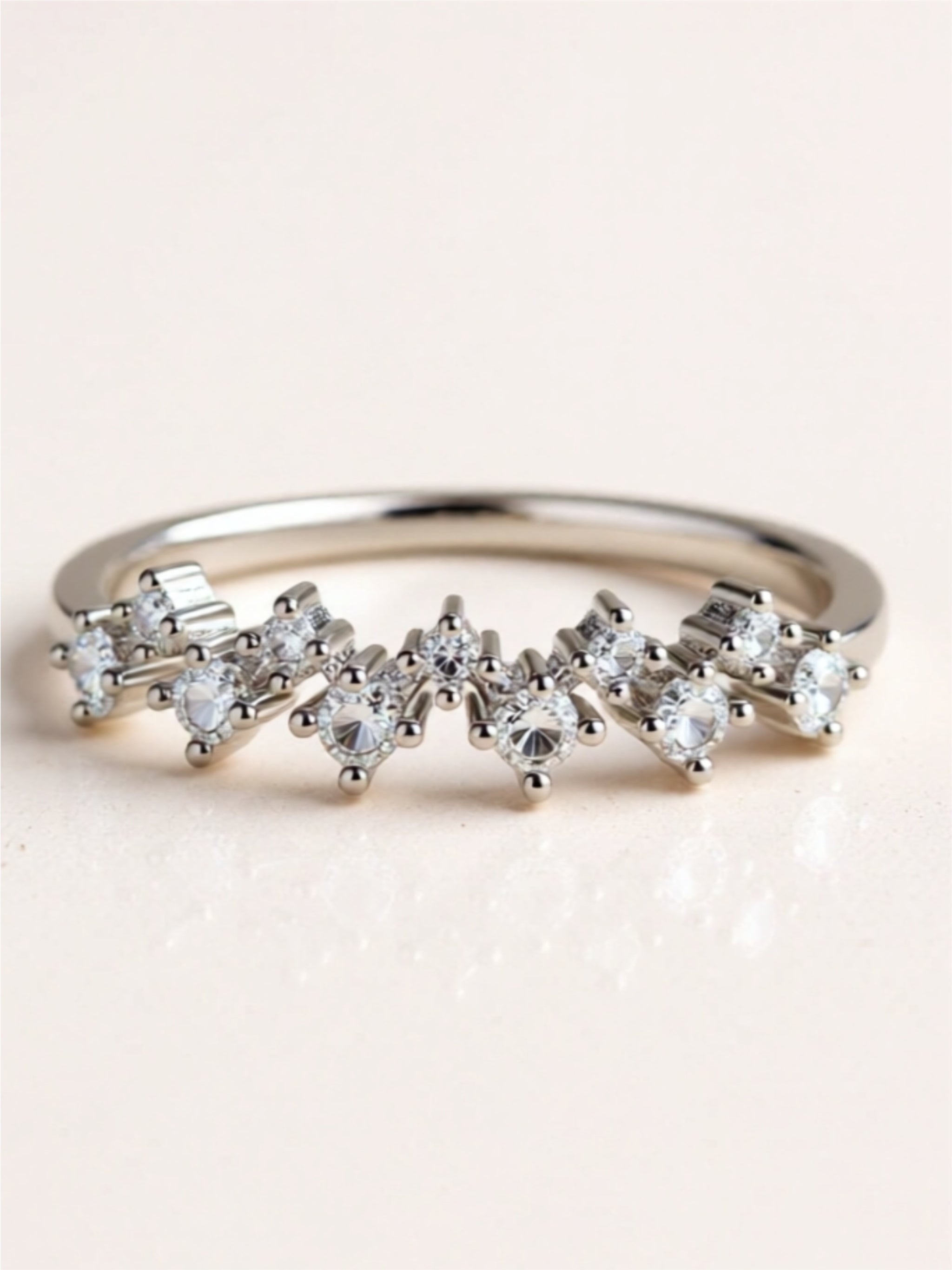 Moissanite 925 Sterling Silver Half-Eternity Ring