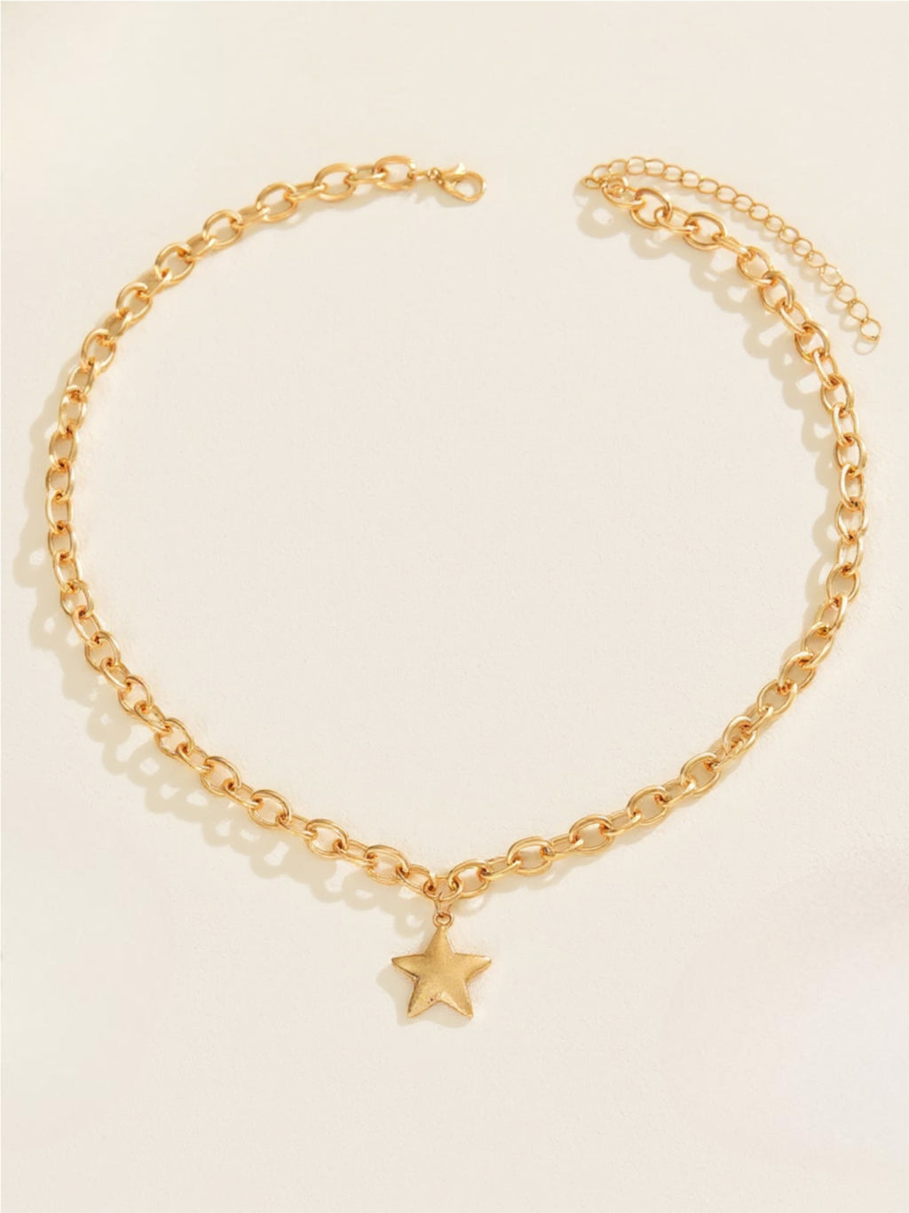 18K Gold Star Pendant Chain Necklace
