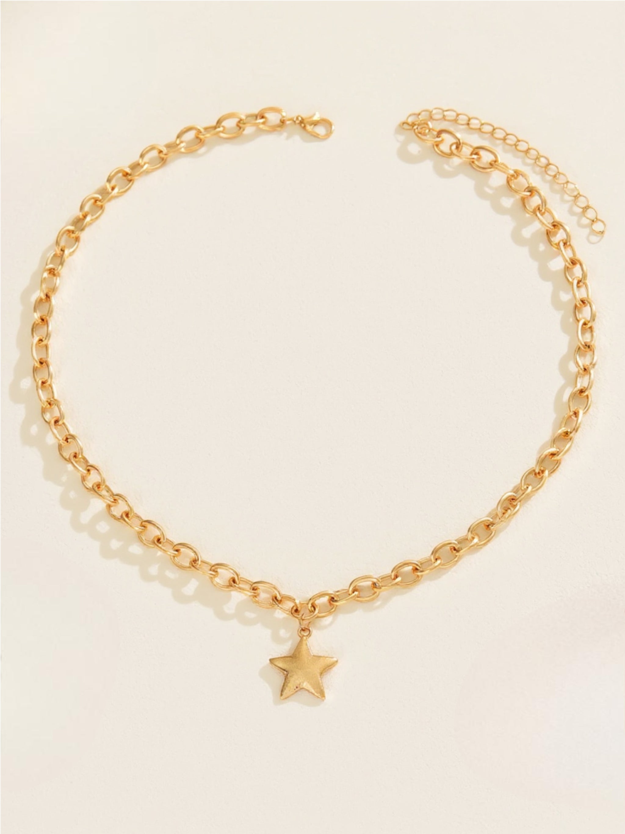 18K Gold Star Pendant Chain Necklace