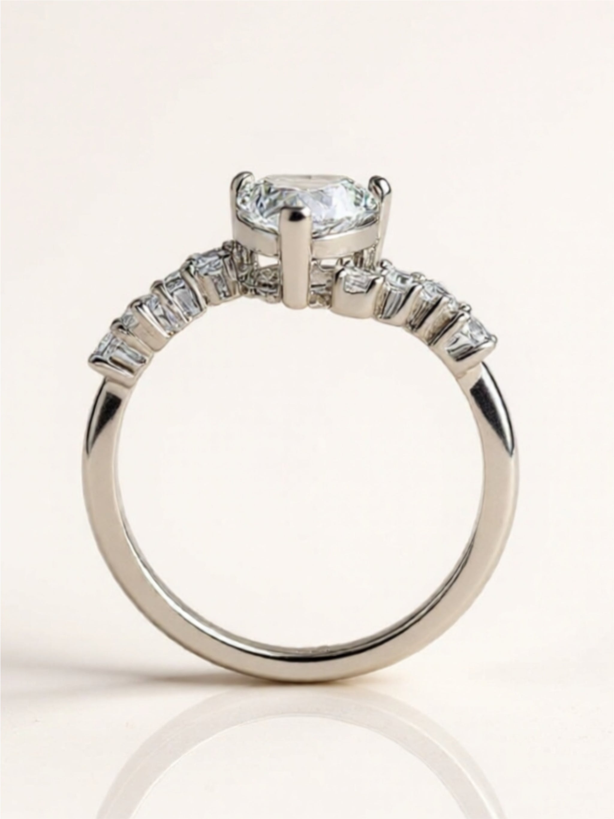 1 Carat Moissanite Heart 925 Sterling Silver Ring