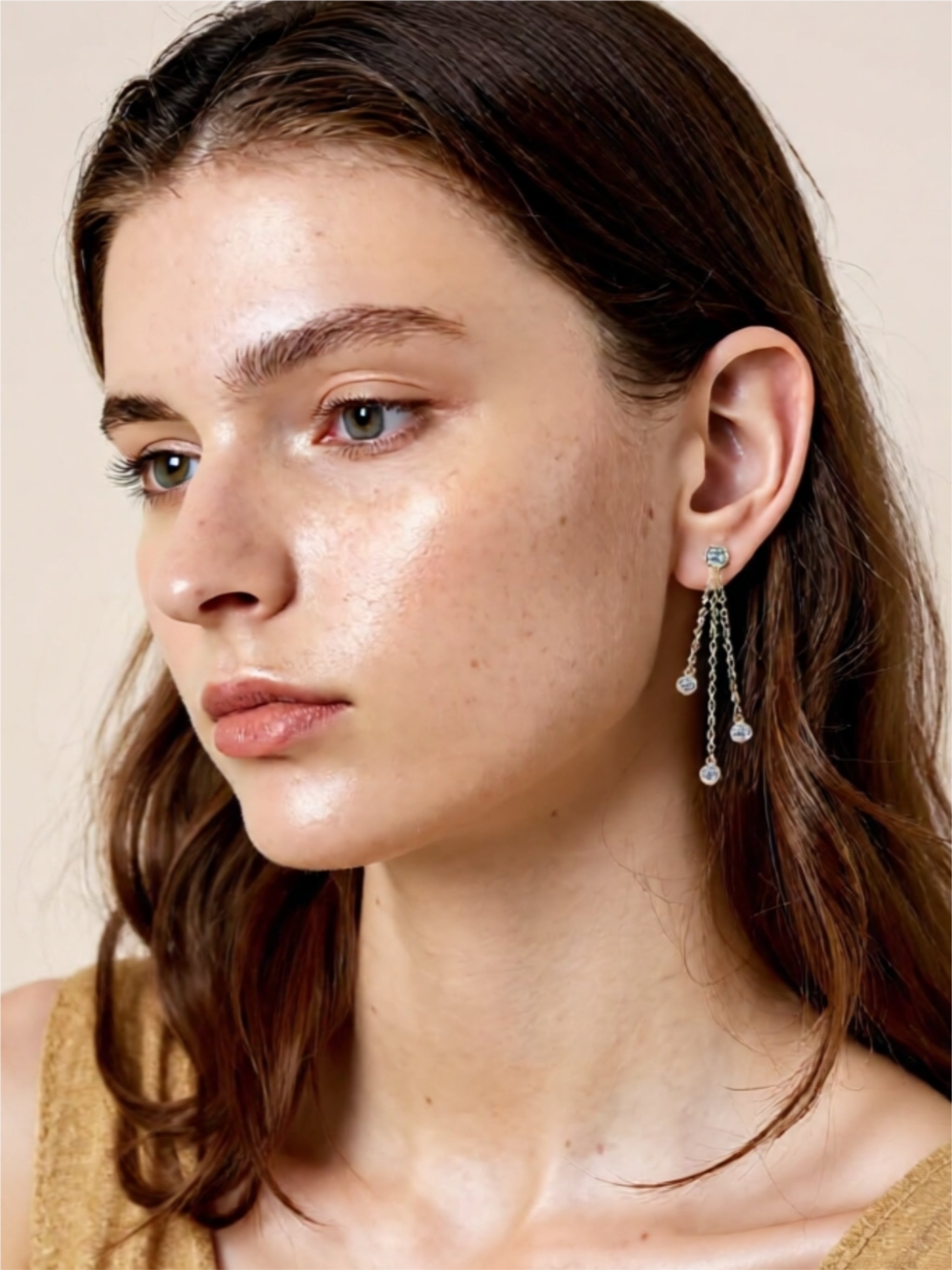 1.2 Carat Moissanite Layered 925 Sterling Silver Chain Earrings