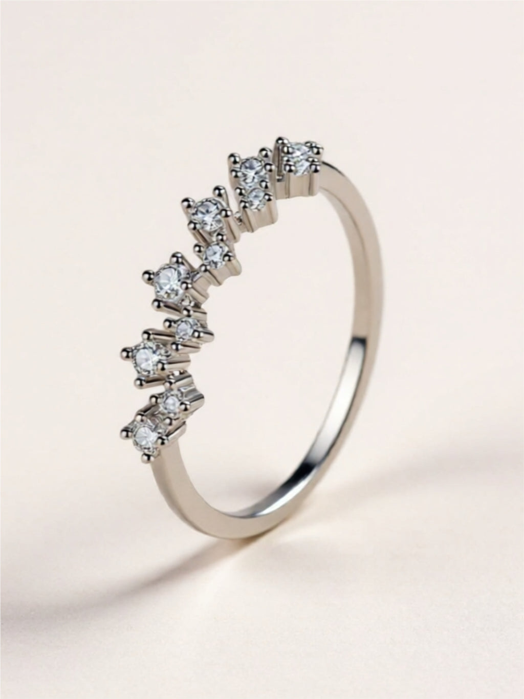 Moissanite 925 Sterling Silver Half-Eternity Ring