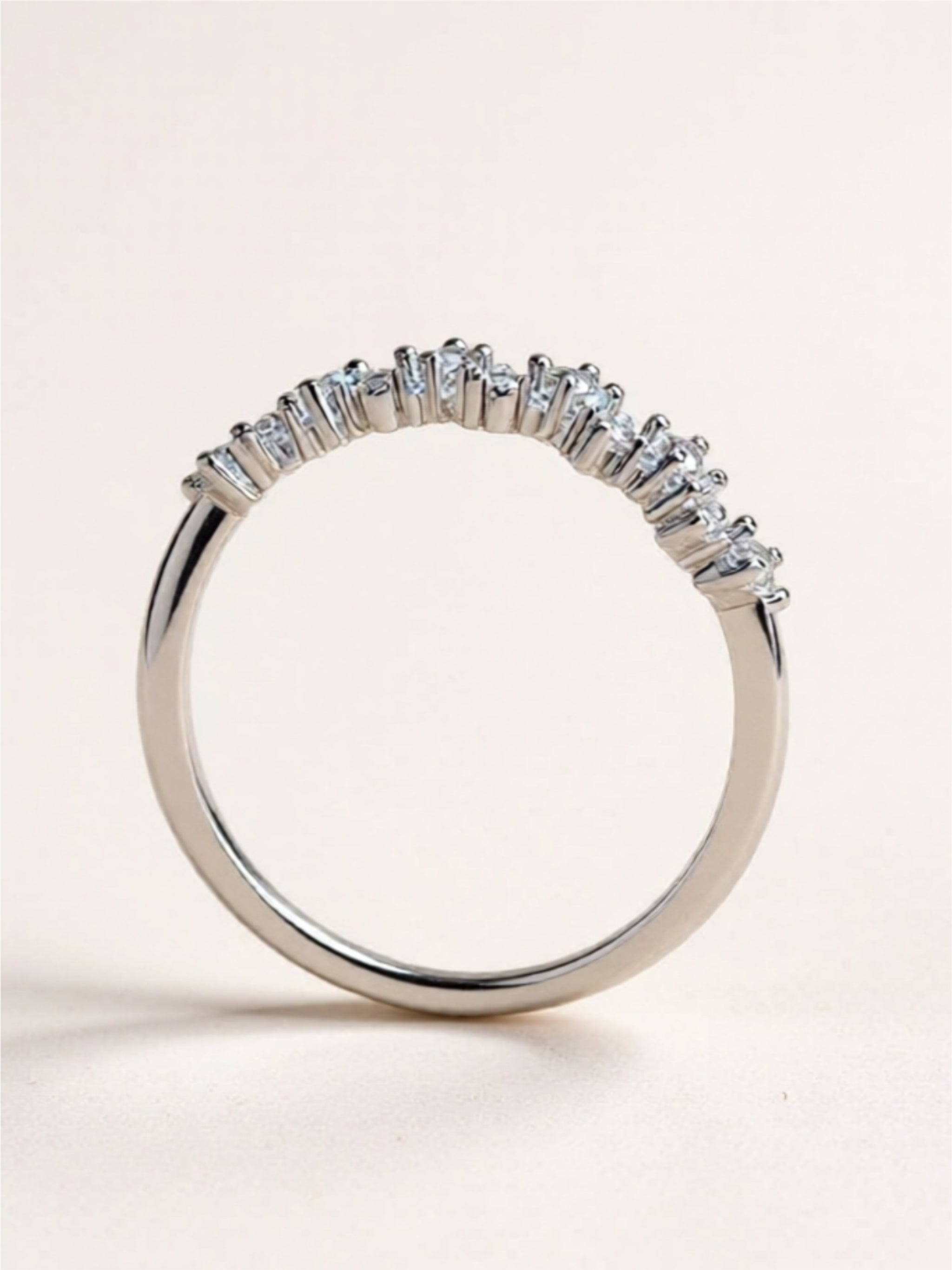 Moissanite 925 Sterling Silver Half-Eternity Ring