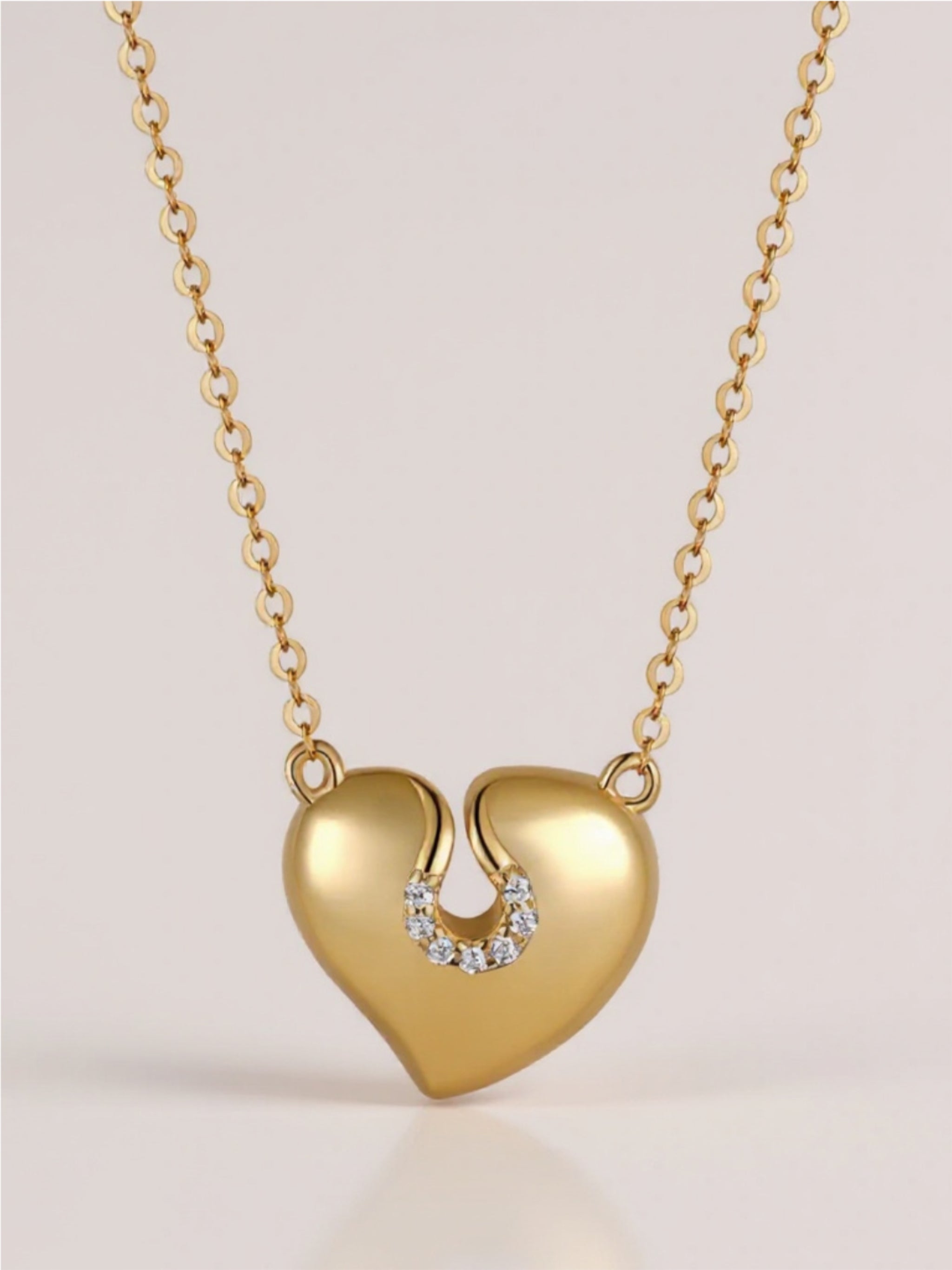 Moissanite Gold Vermeil Heart Necklace