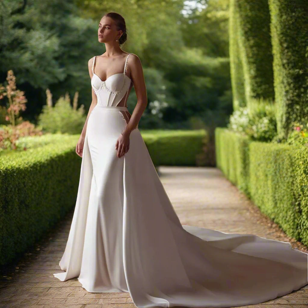 Sweetheart Mermaid Wedding Dress with Detachable Train
