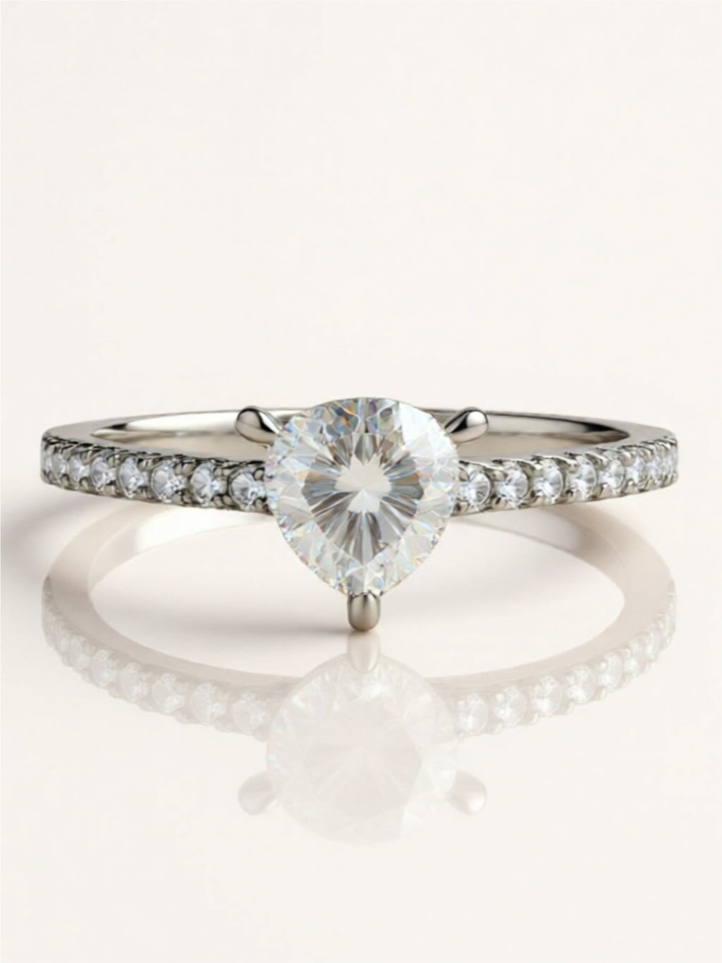 1 Carat Moissanite Triangle 925 Sterling Silver Ring