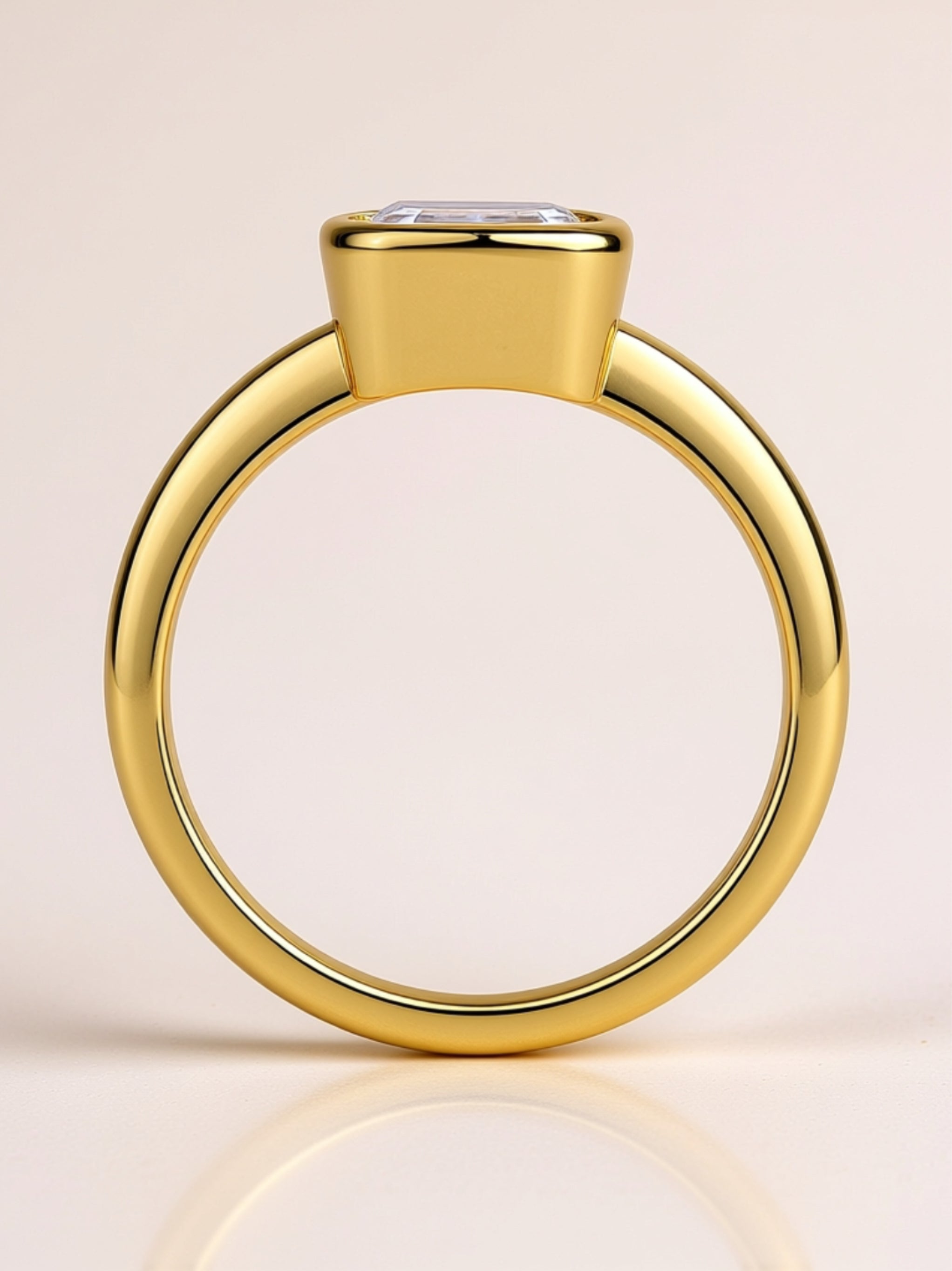 Octagonal Moissanite Gold Ring