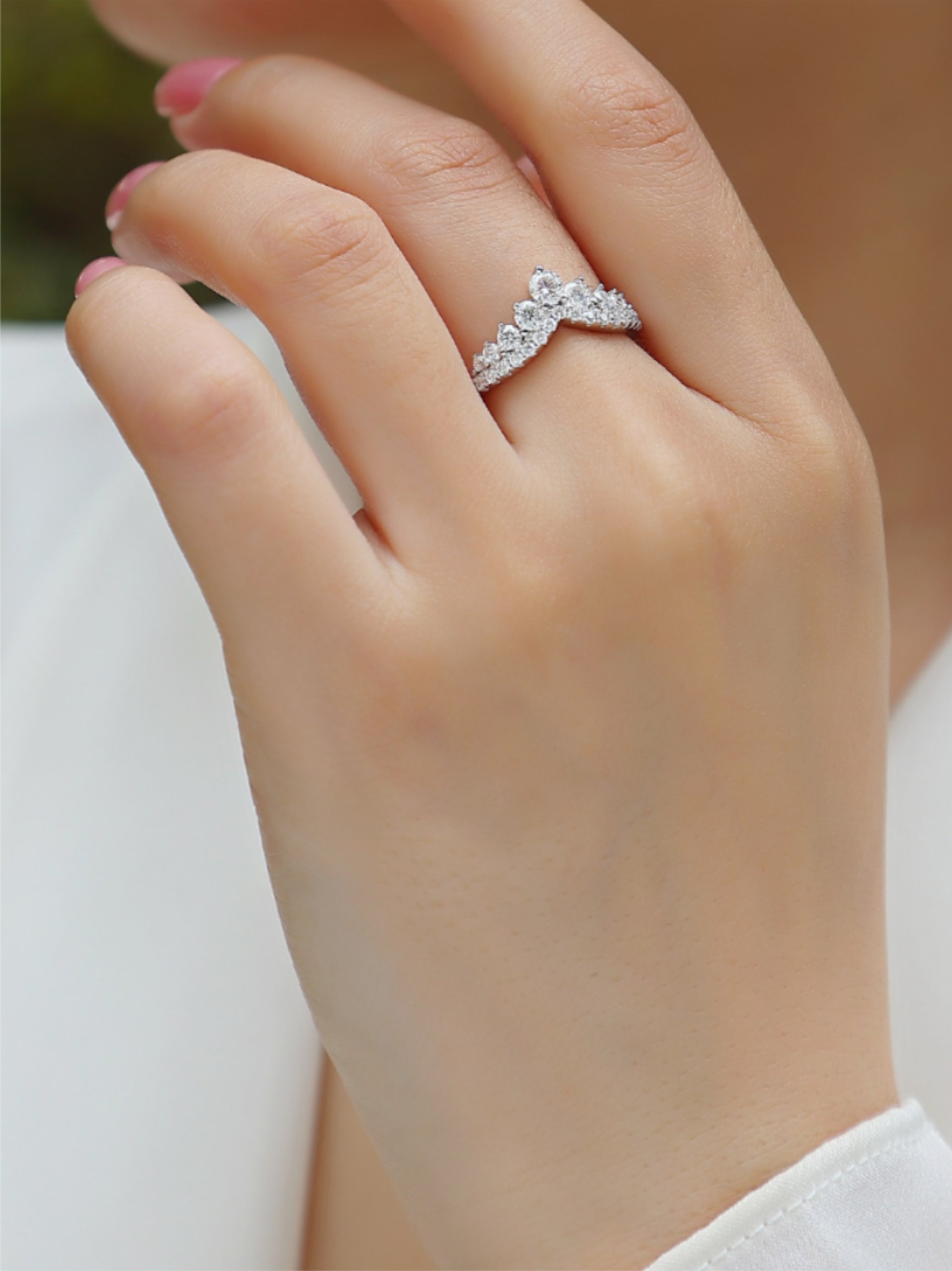 Tiara Moissanite Crown Ring