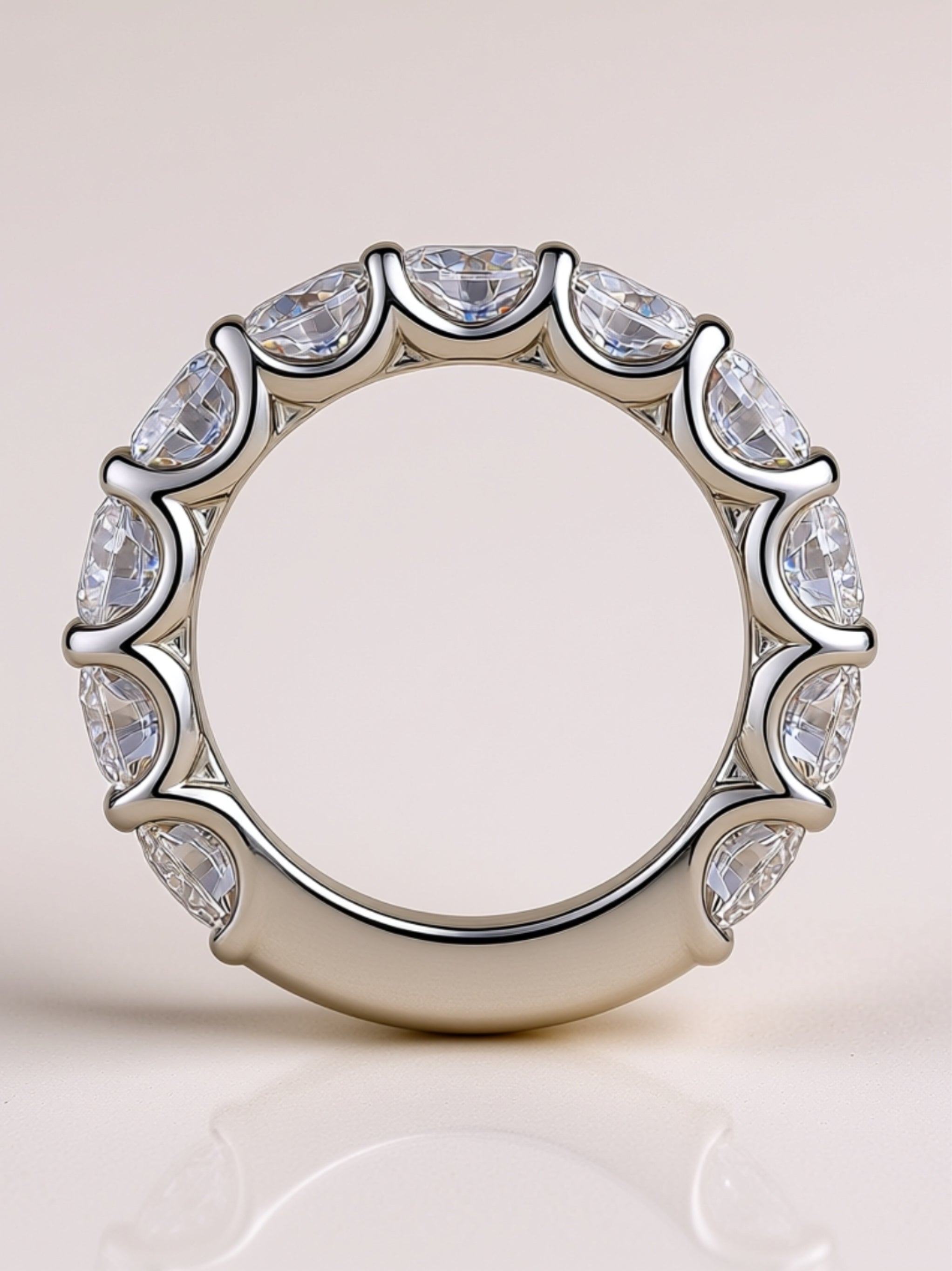 Round Moissanite Eternity Band