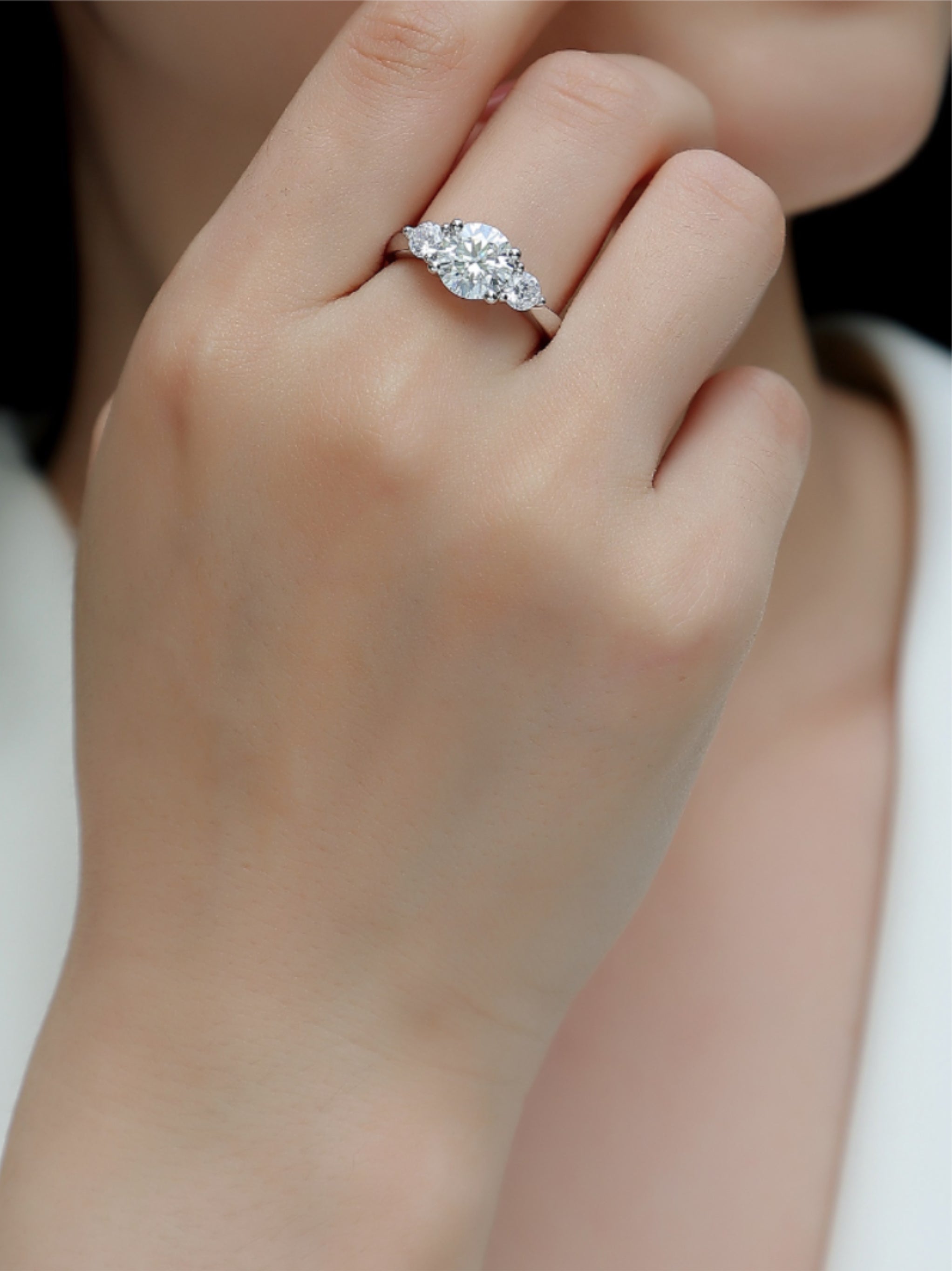 2‑Carat Three‑Stone Moissanite Ring